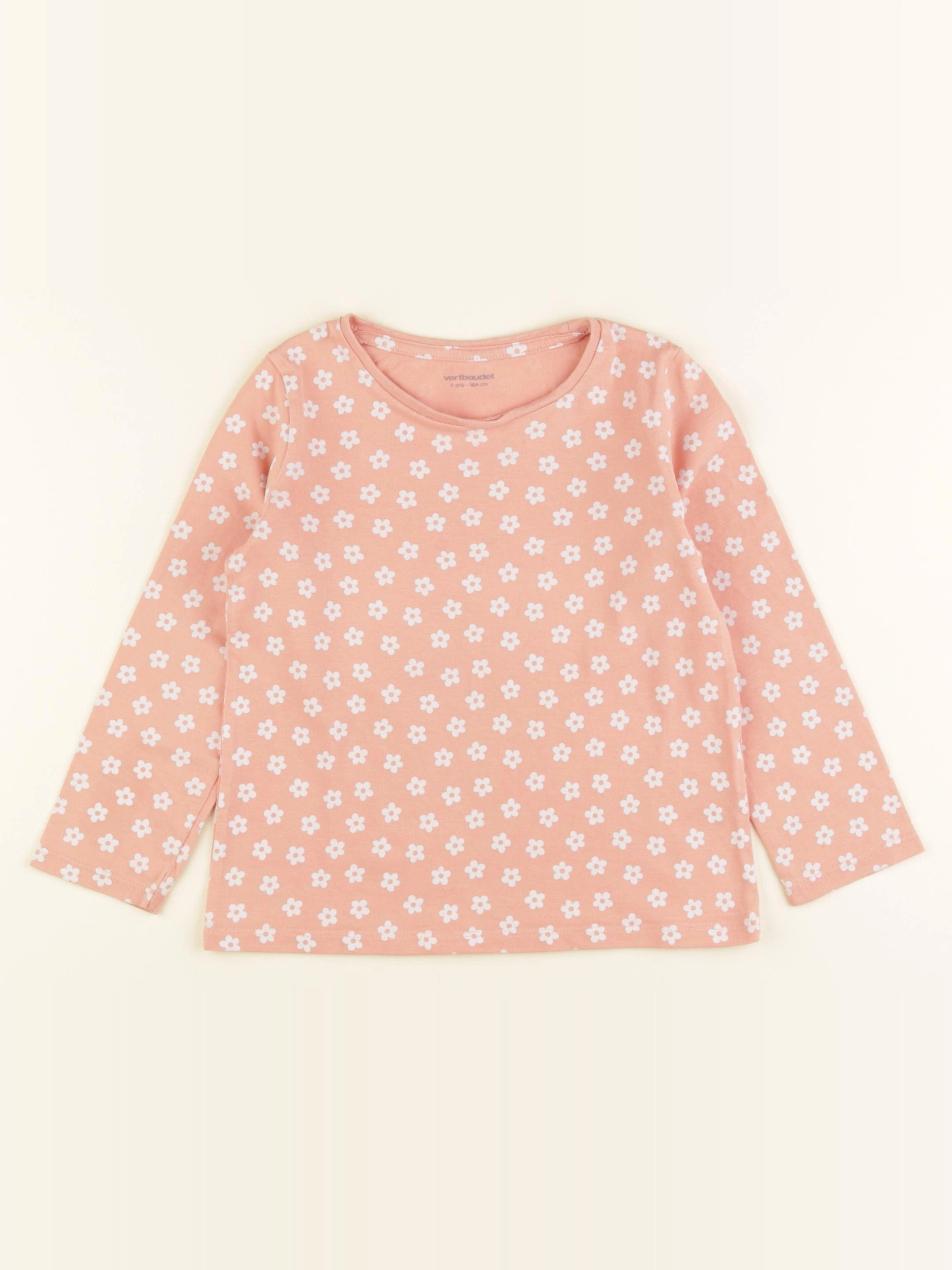 Vertbaudet - tee-shirt rose - 4 ans