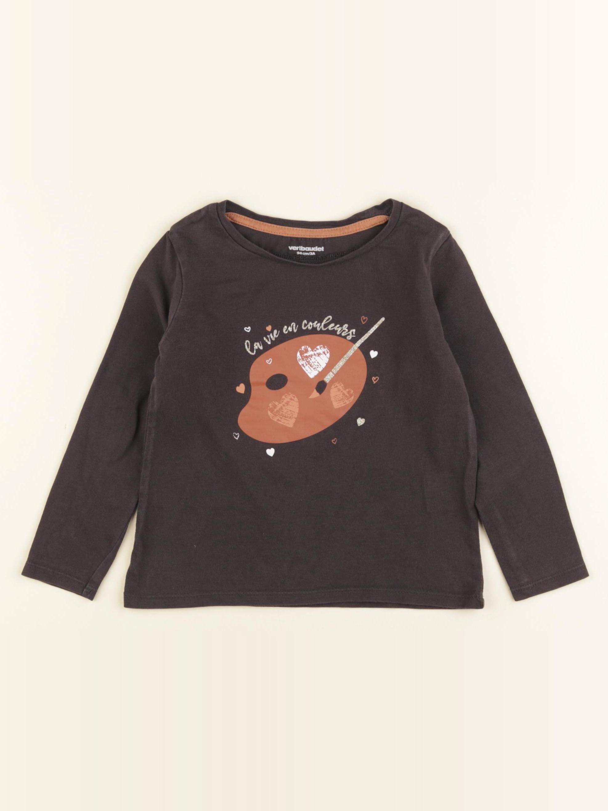 Vertbaudet - tee-shirt noir - 3 ans