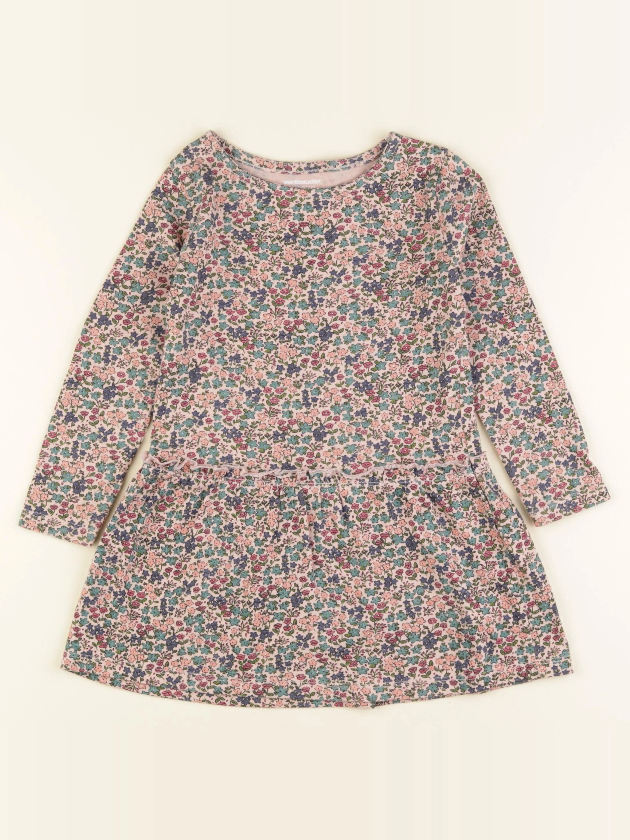 Vertbaudet - robe rose, vert - 3 ans