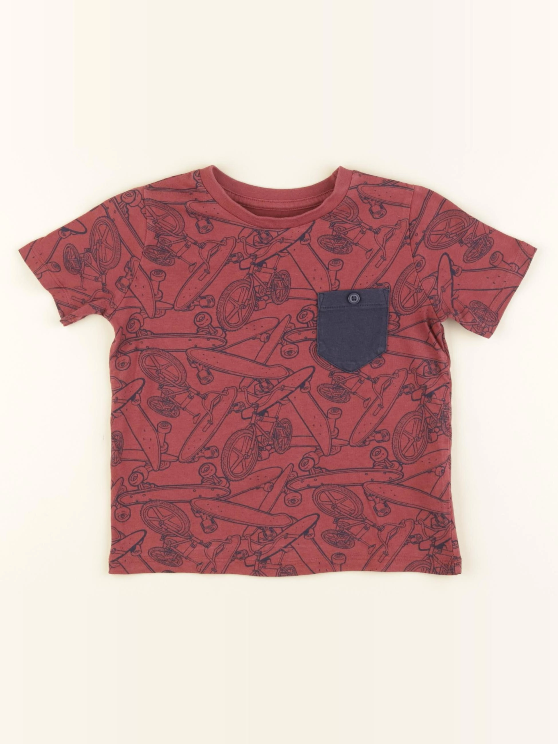 Vertbaudet - tee-shirt bleu, rouge - 3 ans