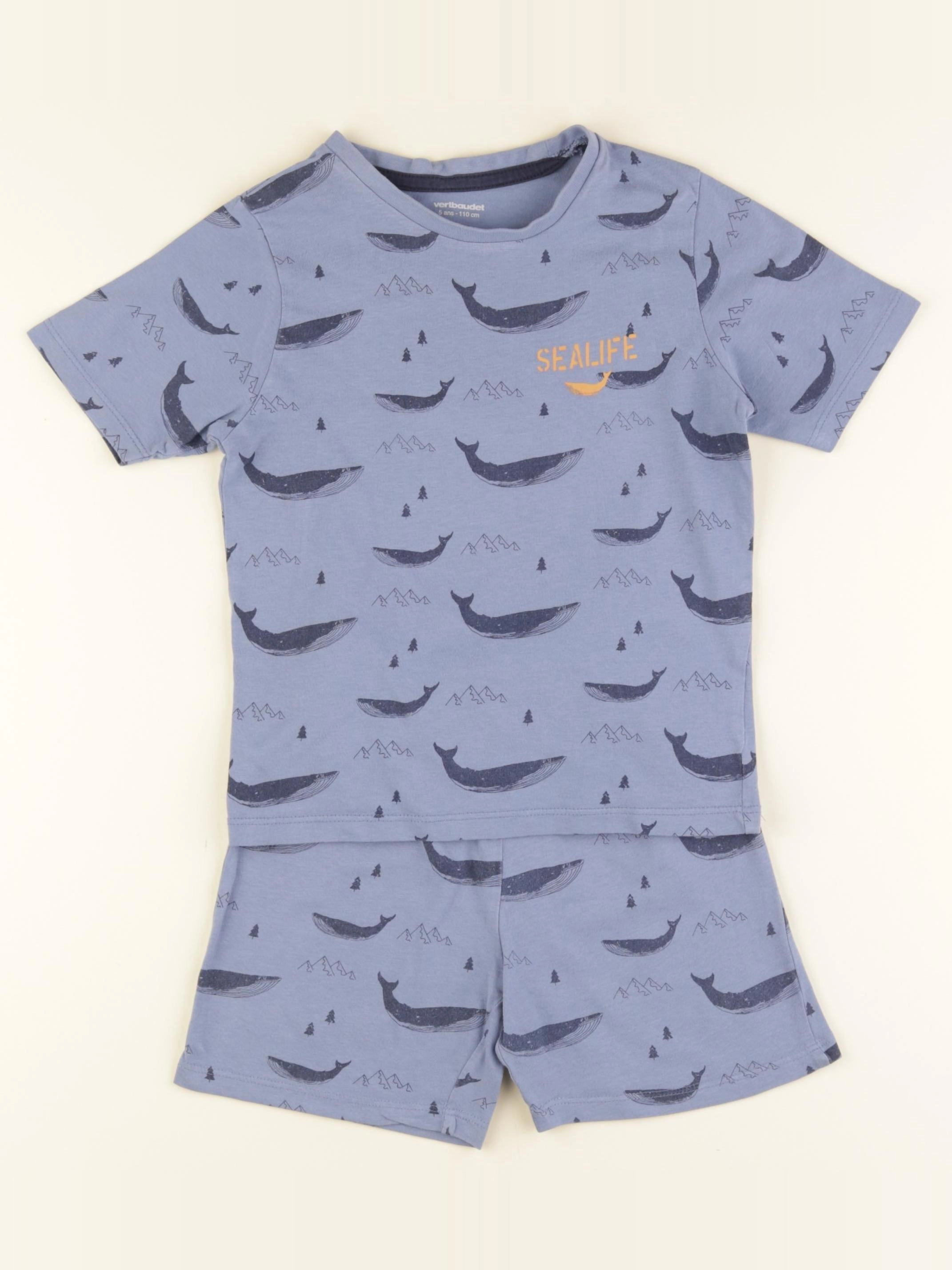 Vertbaudet - pyjama coton bleu - 5 ans
