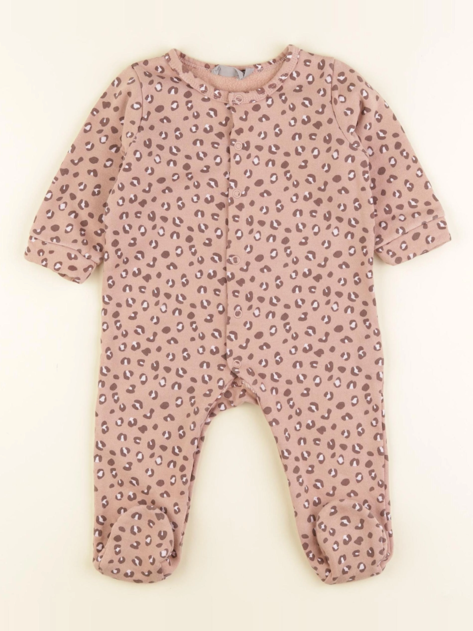Boutchou - pyjama coton marron, rose - 9 mois