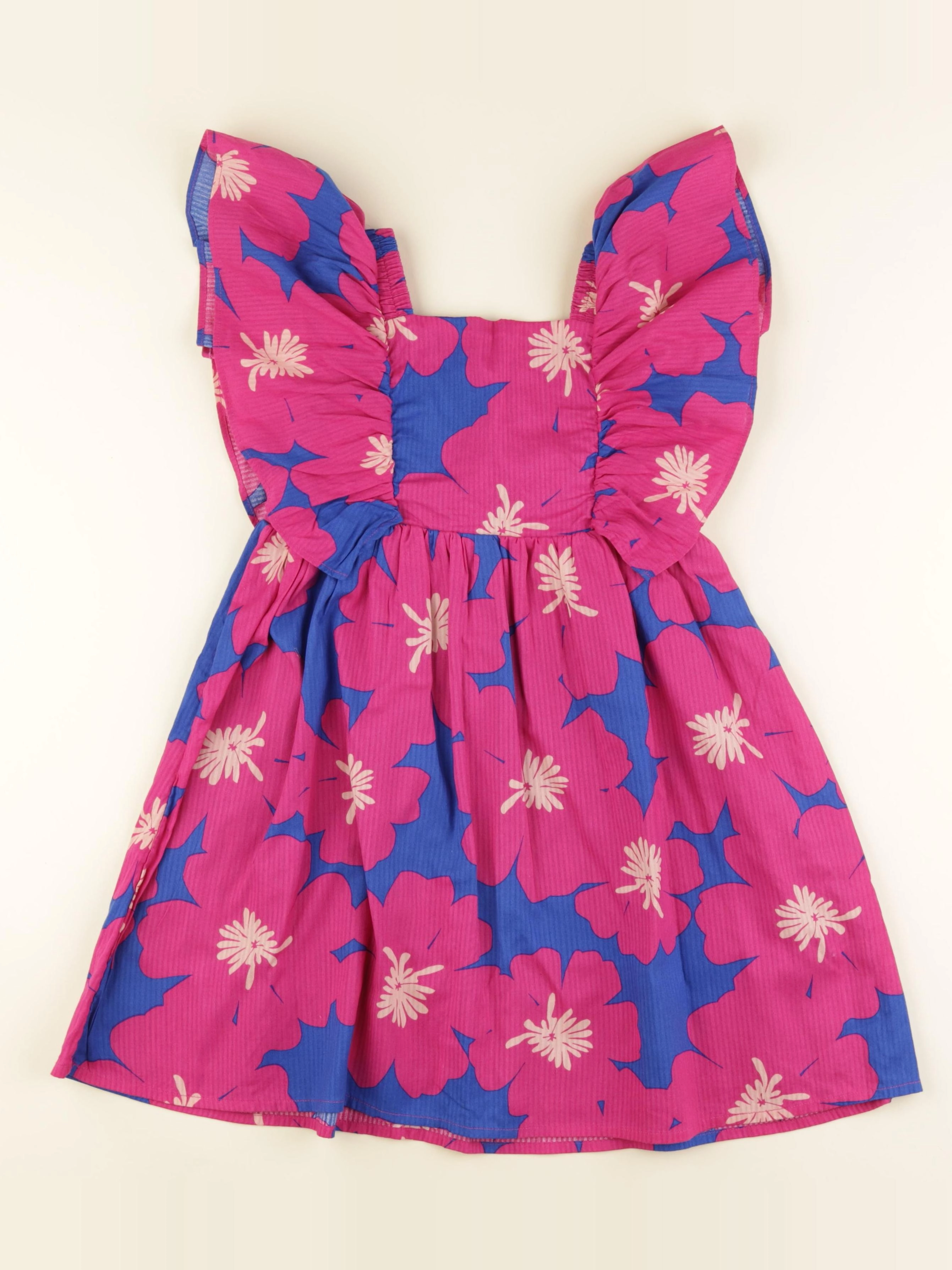 Okaidi - robe rose, bleu - 8 ans