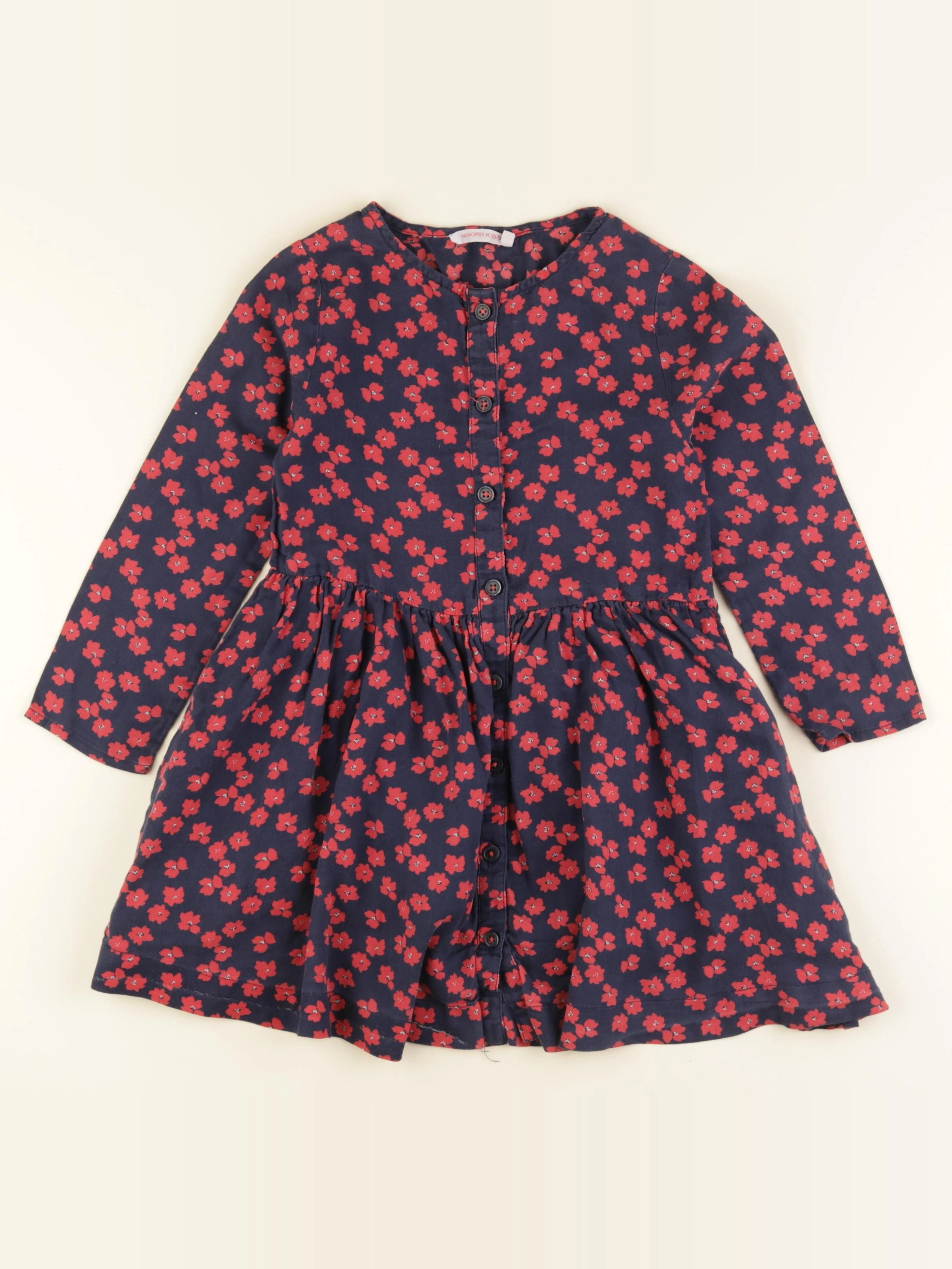 Monoprix - robe bleu, rouge - 5 ans