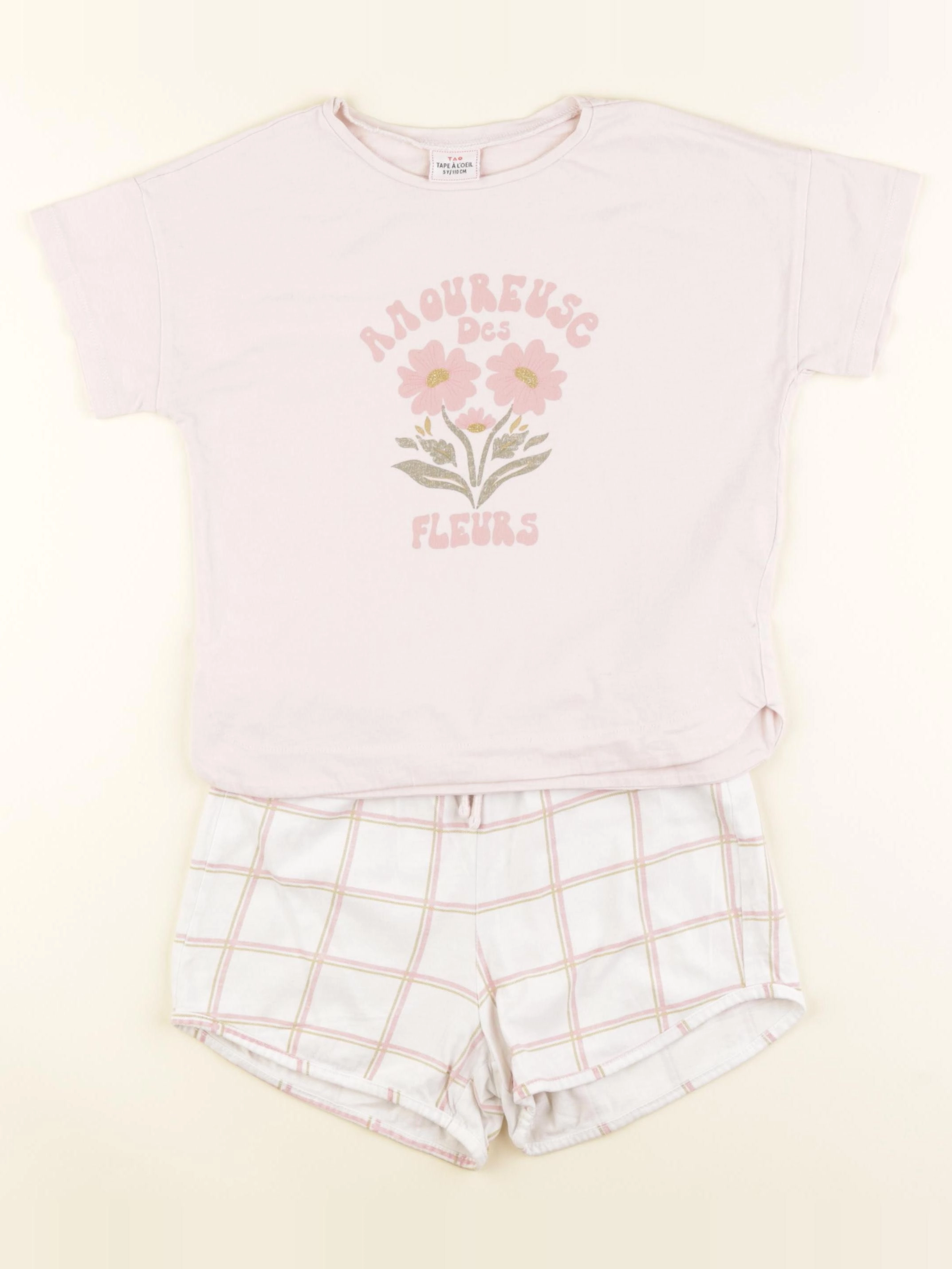 Tape à l'oeil - pyjama coton blanc, rose - 5 ans