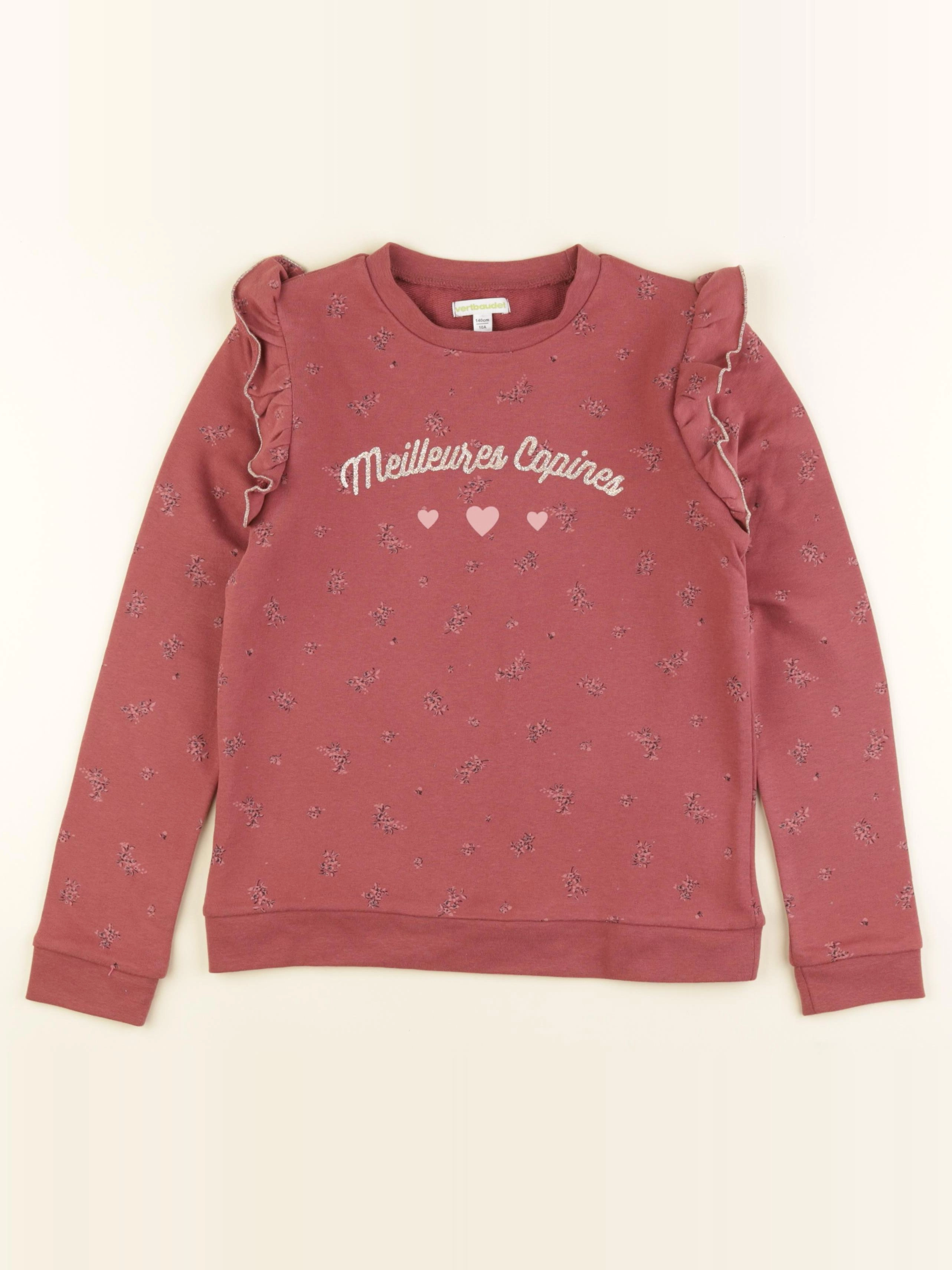 Vertbaudet - sweat rose - 10 ans