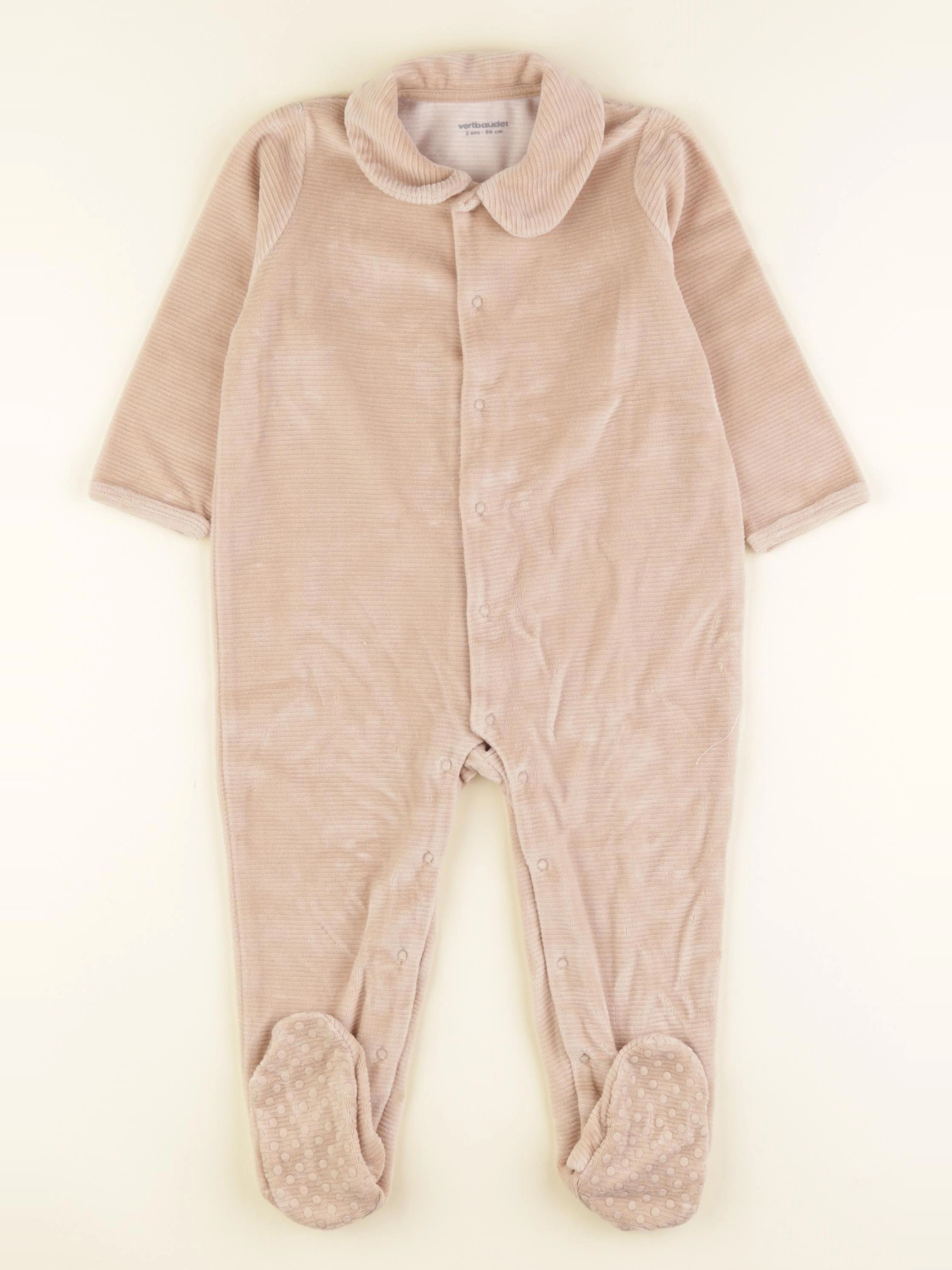 Vertbaudet - pyjama velours marron - 2 ans
