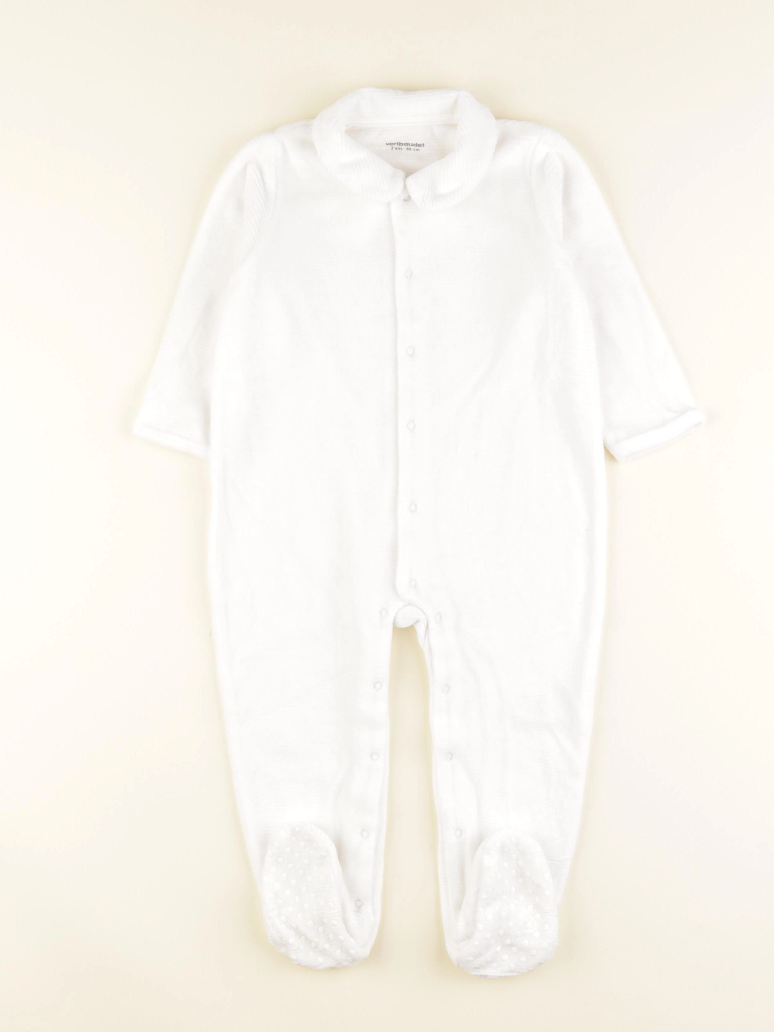 Vertbaudet - pyjama velours blanc - 2 ans