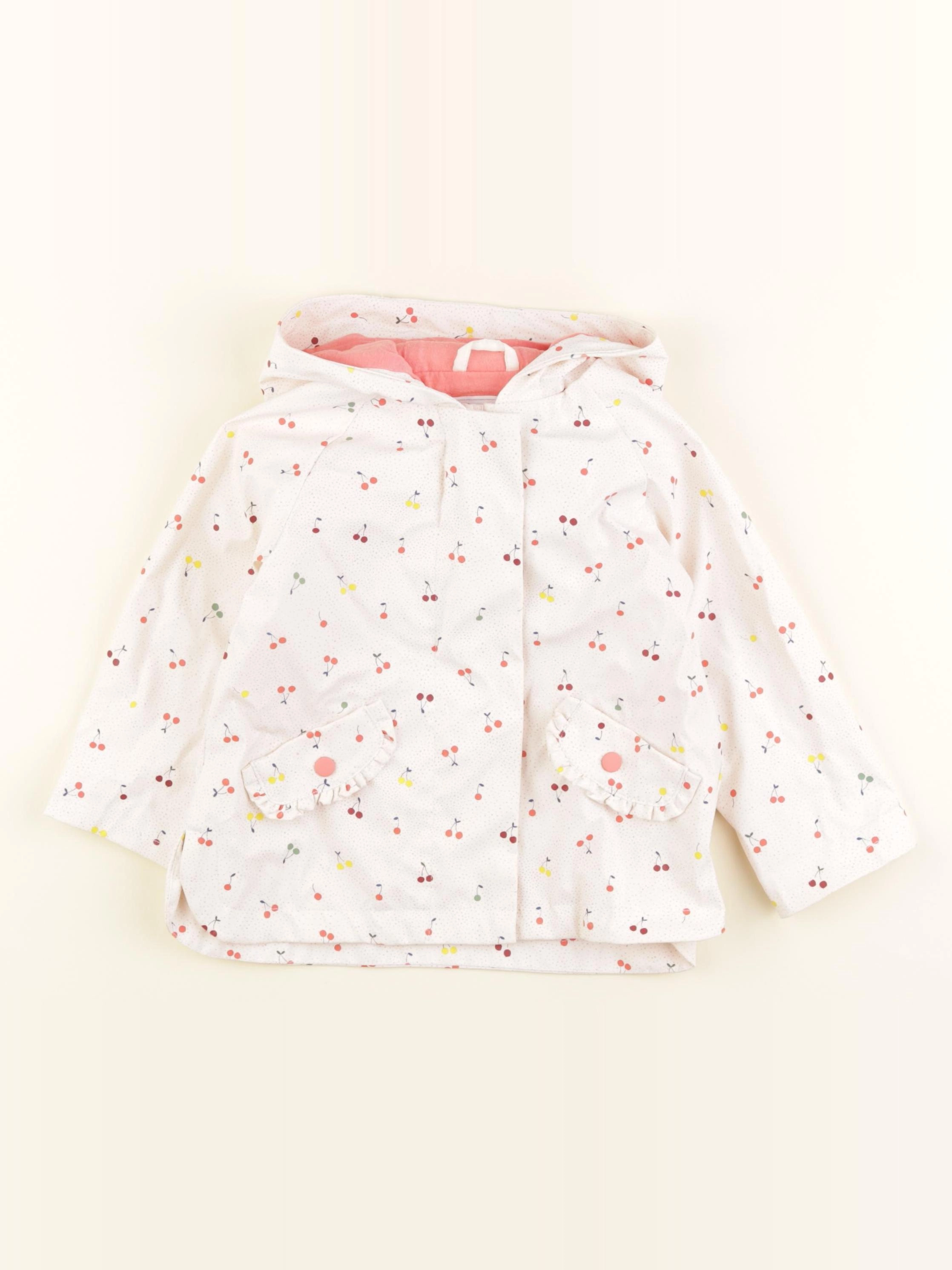 Vertbaudet - imperméable blanc, rose - 2 ans