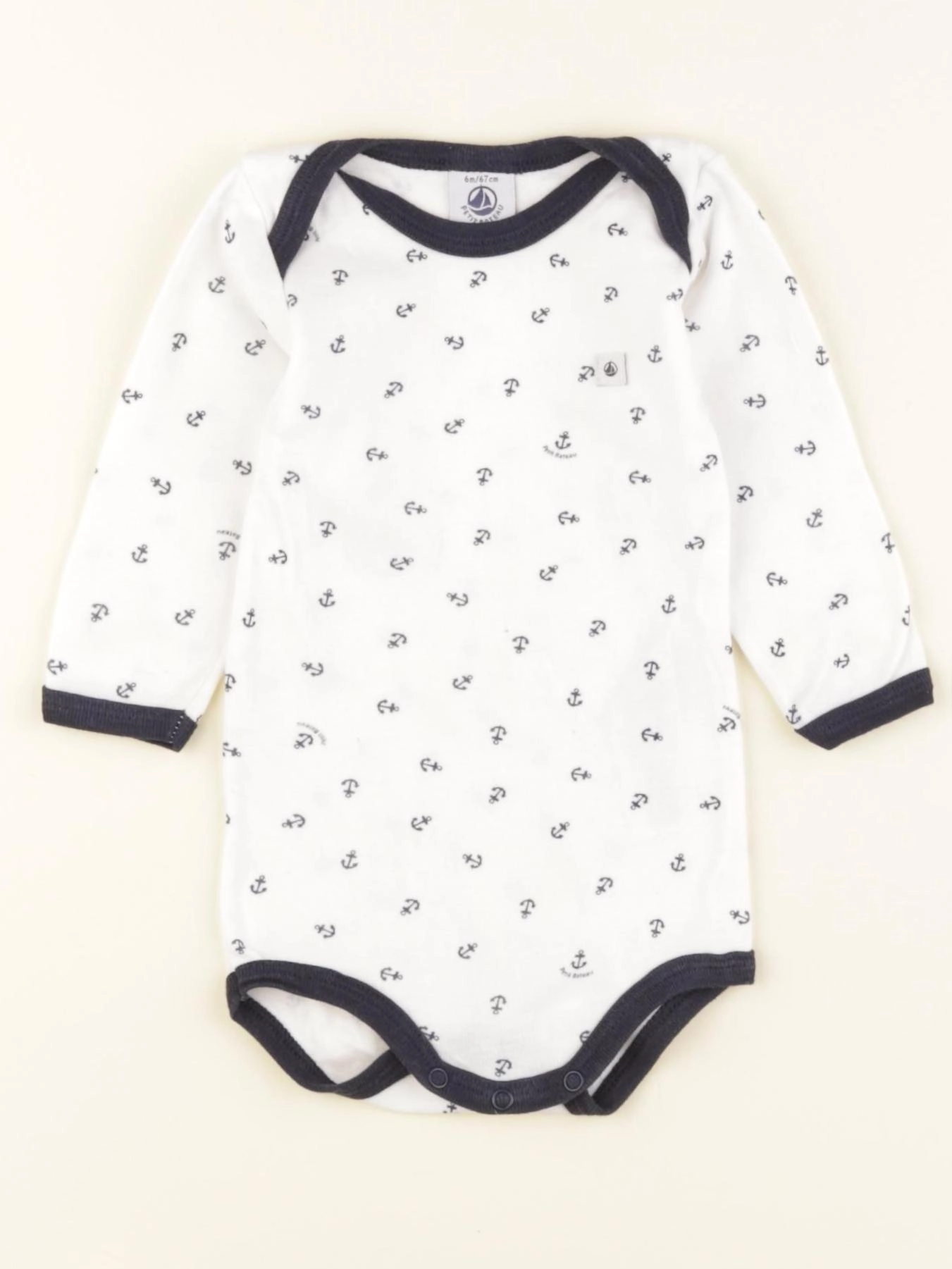 Petit Bateau - body blanc - 6 mois