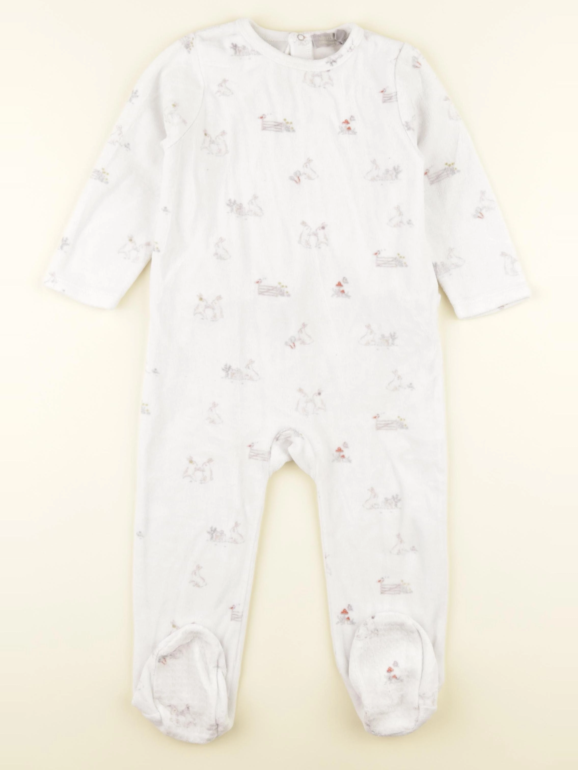 Boutchou - pyjama velours blanc - 24 mois