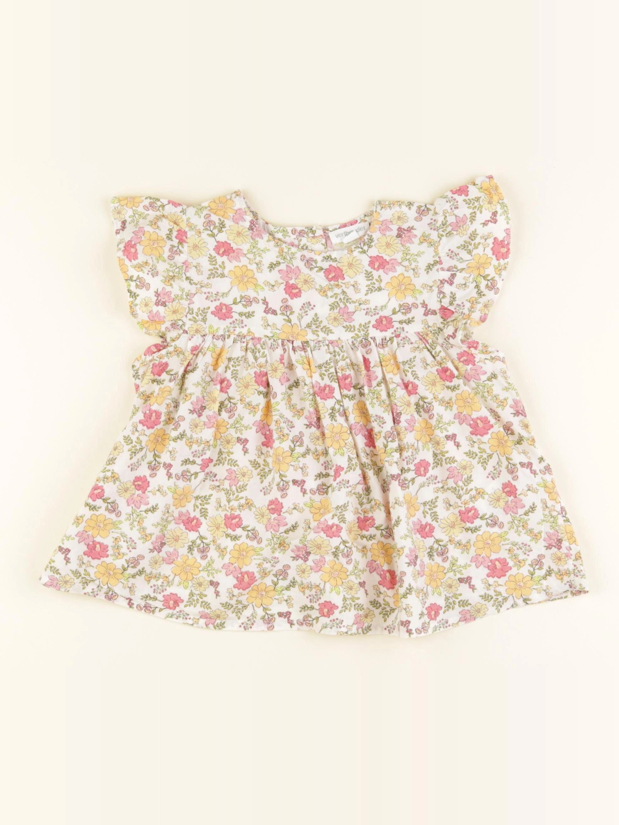 Vertbaudet - blouse beige, rose - 4 ans