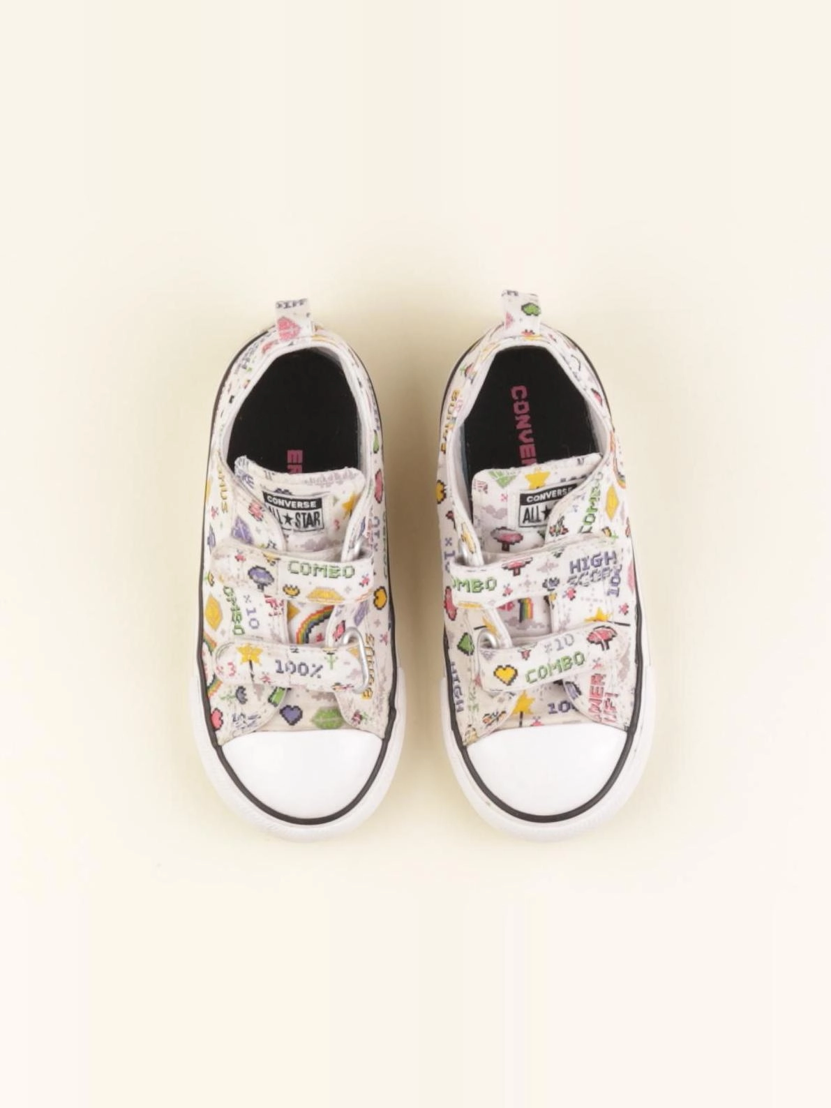 Converse - tennis à scratch/ lacets blanc - pointure 26