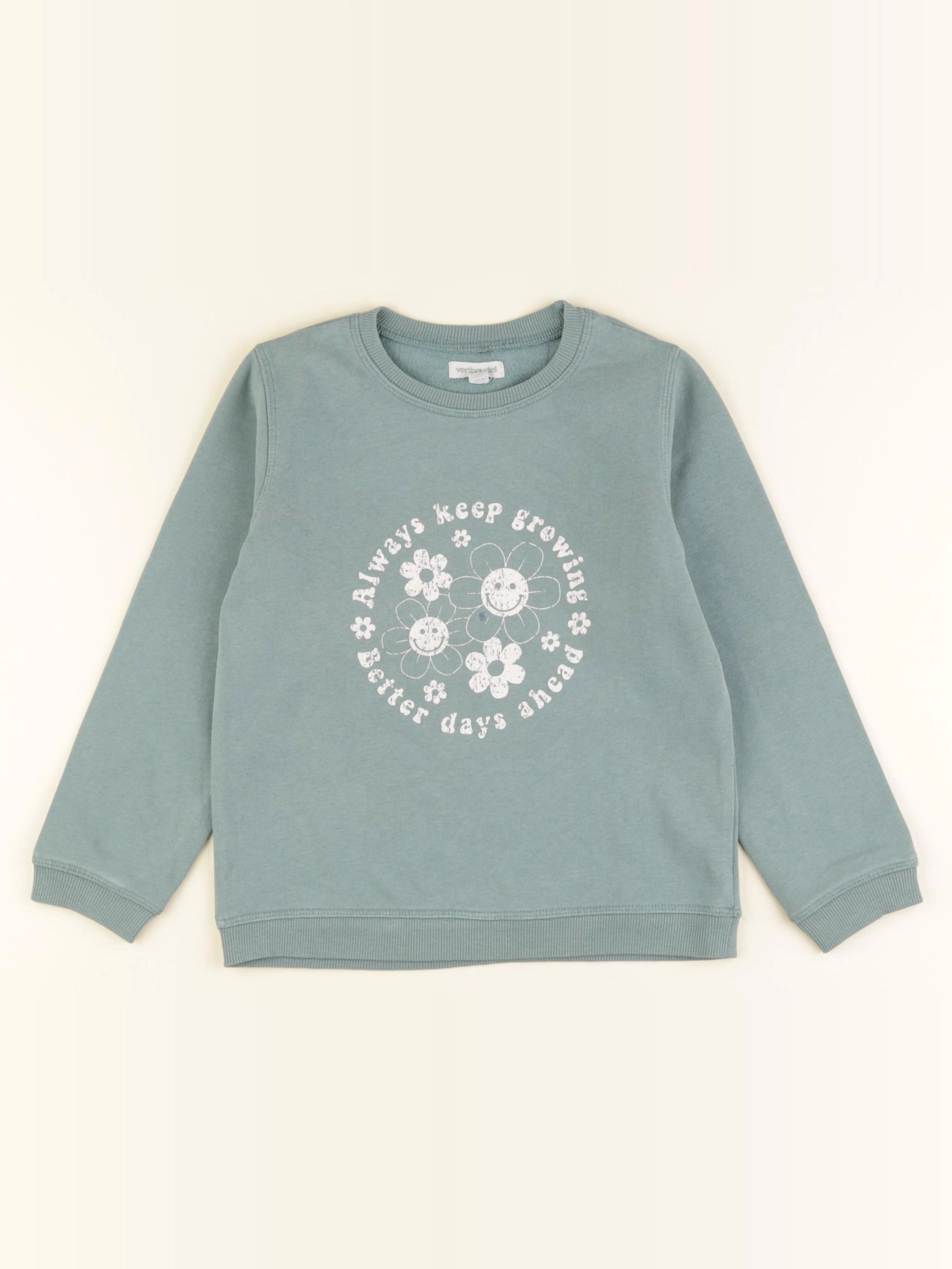 Vertbaudet - sweat vert - 5 ans