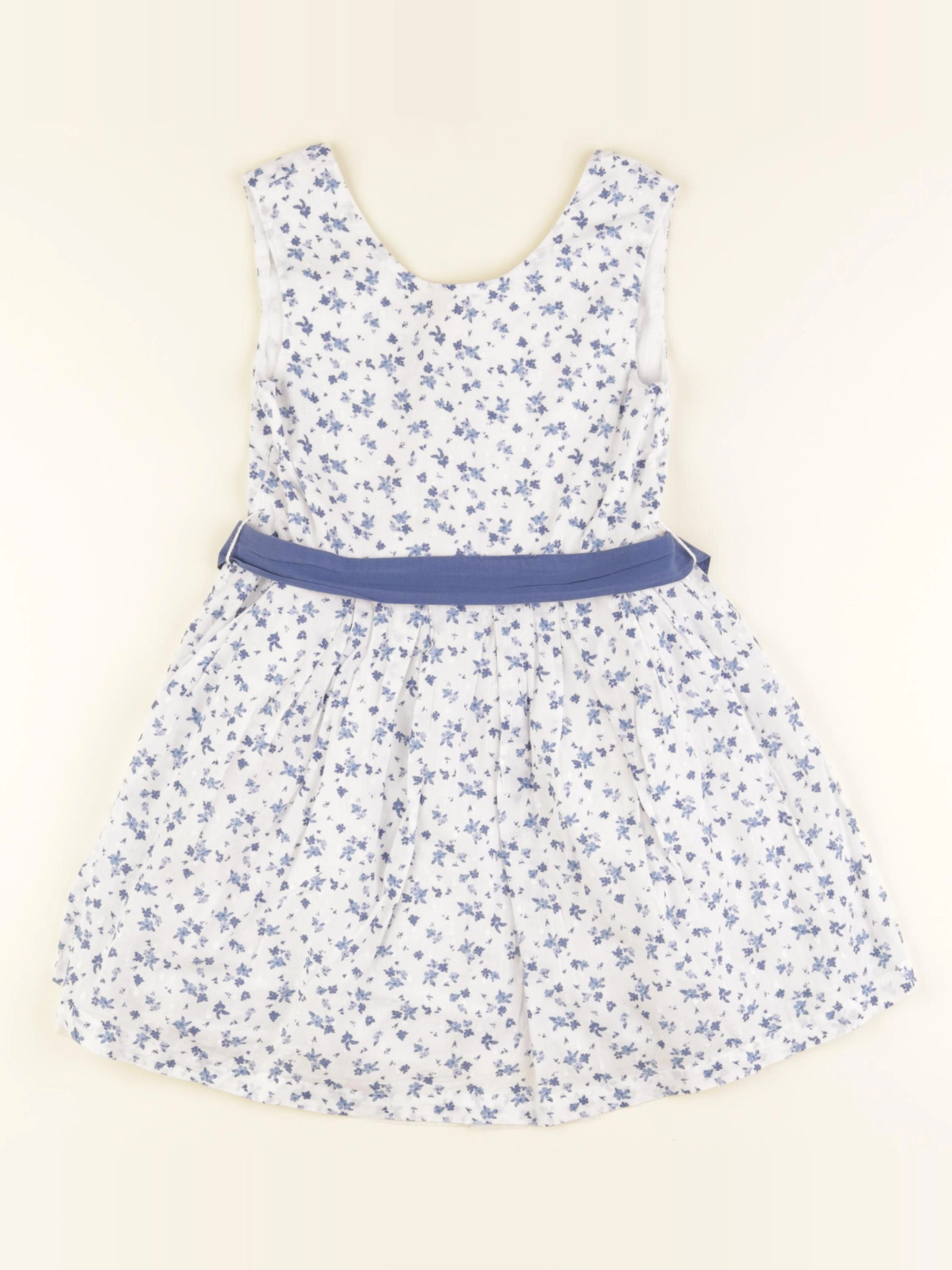 Vertbaudet - robe blanc, bleu - 4/5 ans