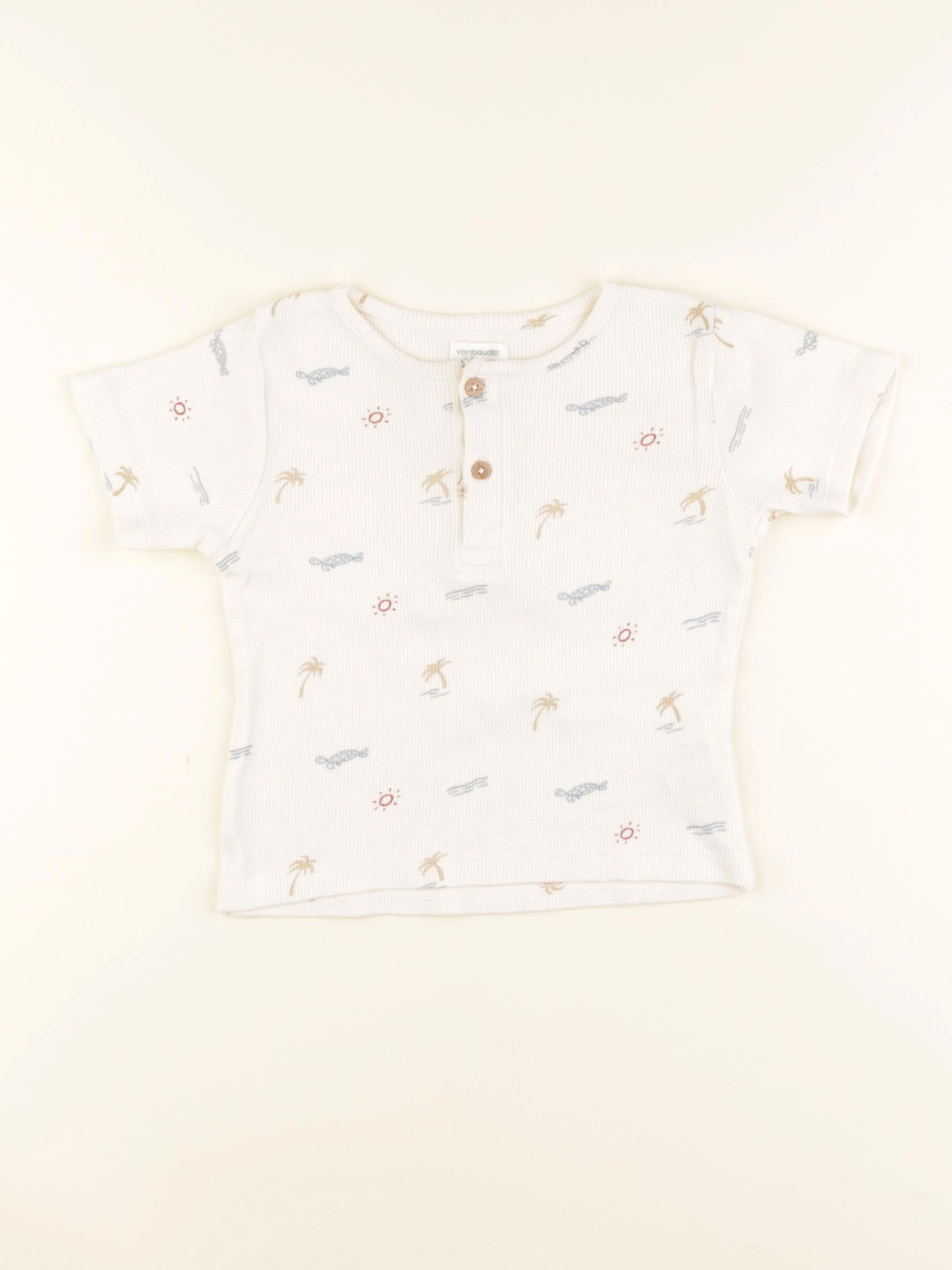 Vertbaudet - tee-shirt beige - 2 ans