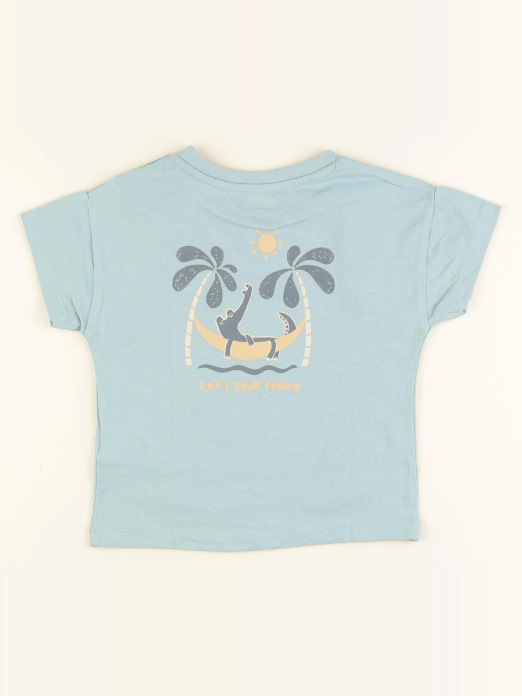 Vertbaudet - tee-shirt imprimé au dos vert - 2 ans