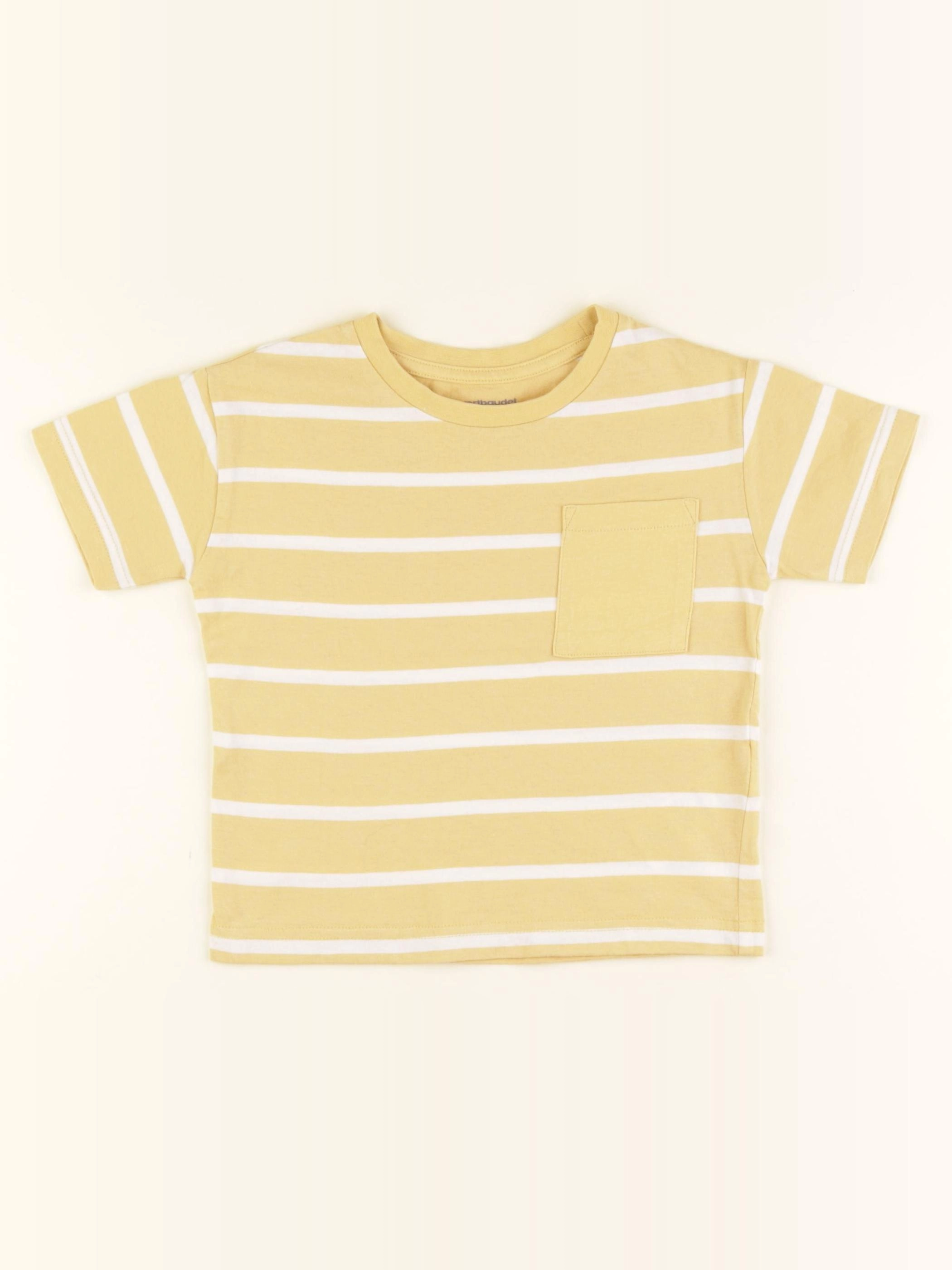 Vertbaudet - tee-shirt imprimé au dos jaune - 2 ans