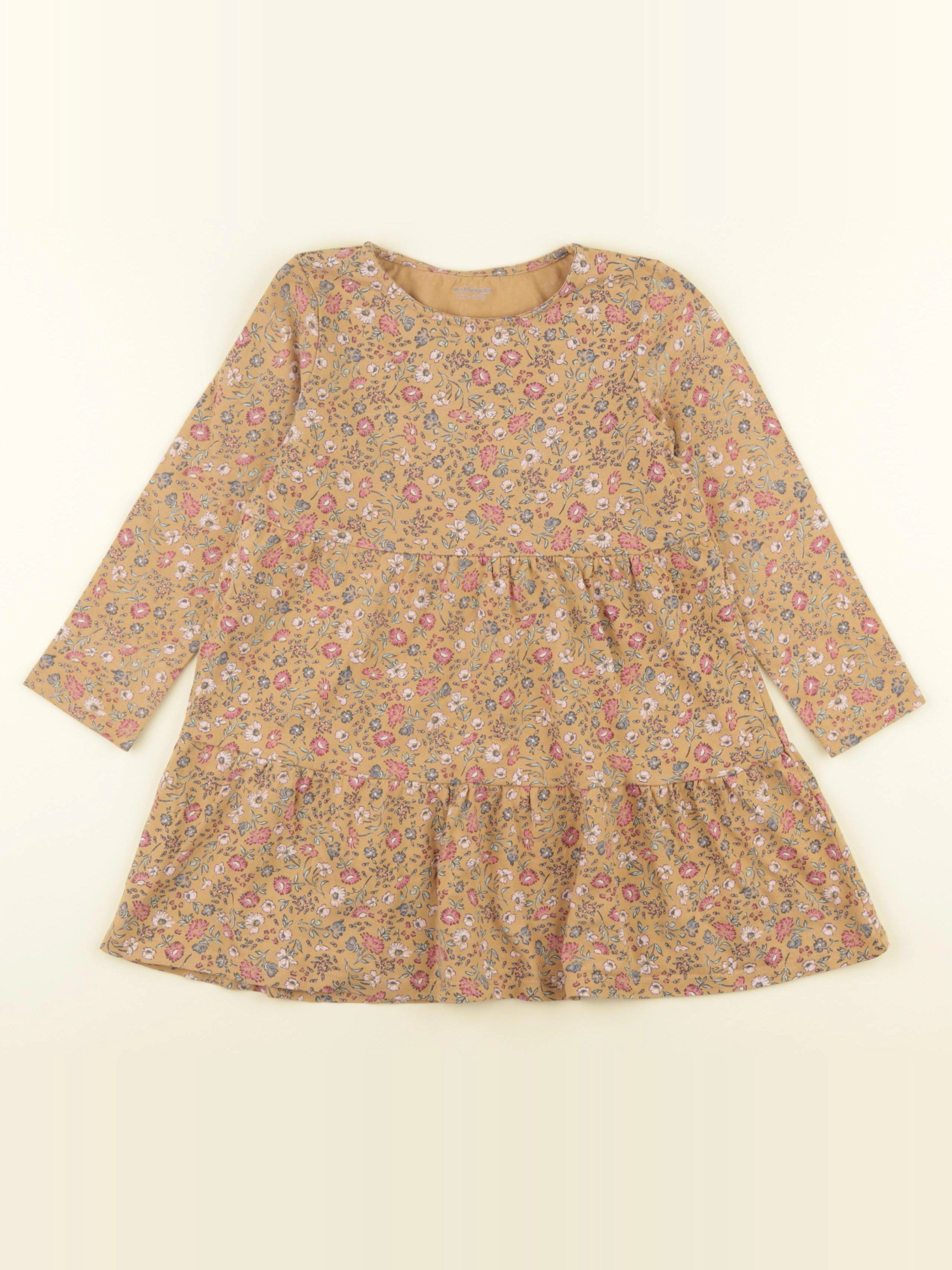 Vertbaudet - robe marron, multicolore - 4 ans