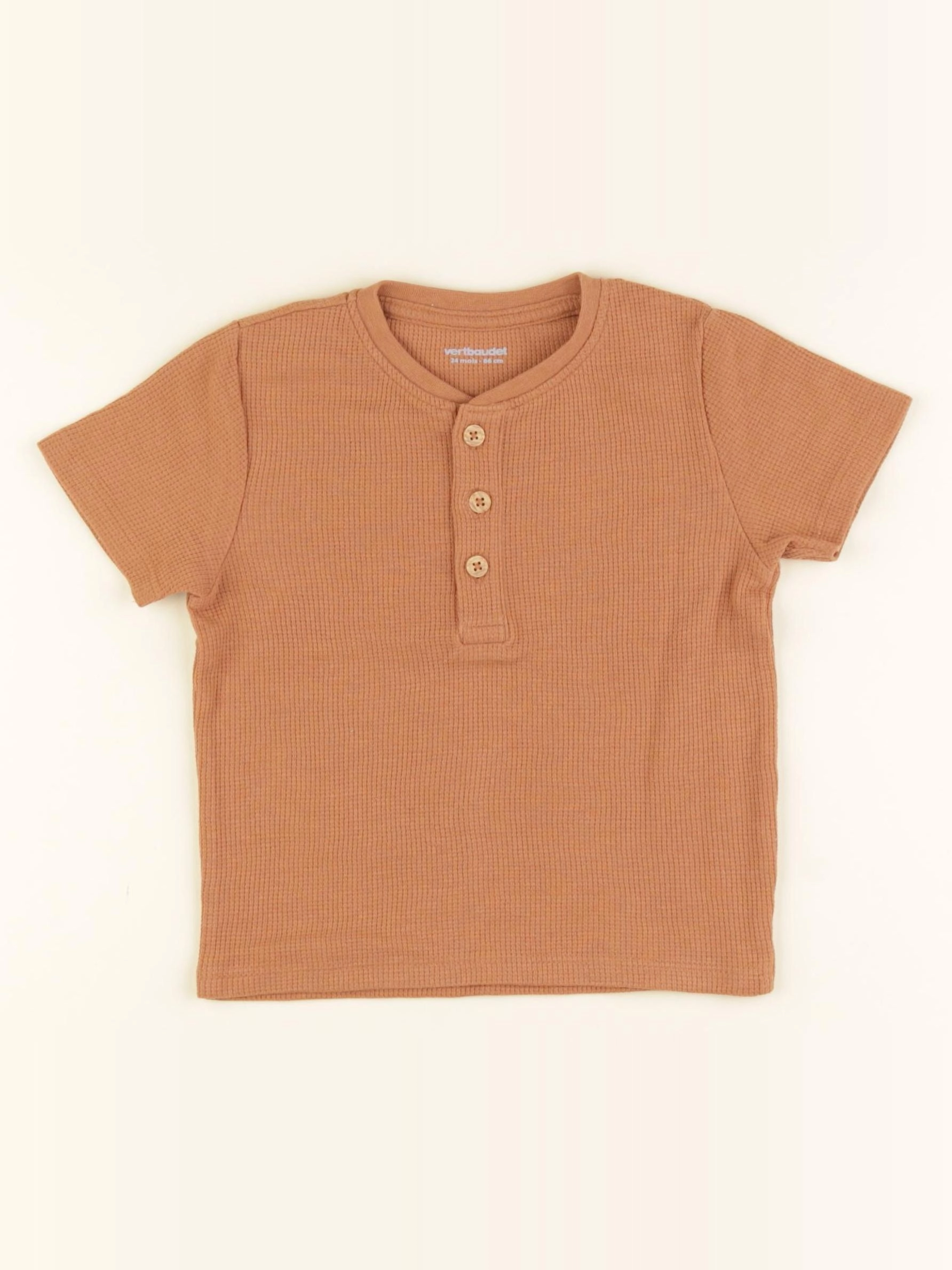 Vertbaudet - tee-shirt imprimé au dos marron - 24 mois