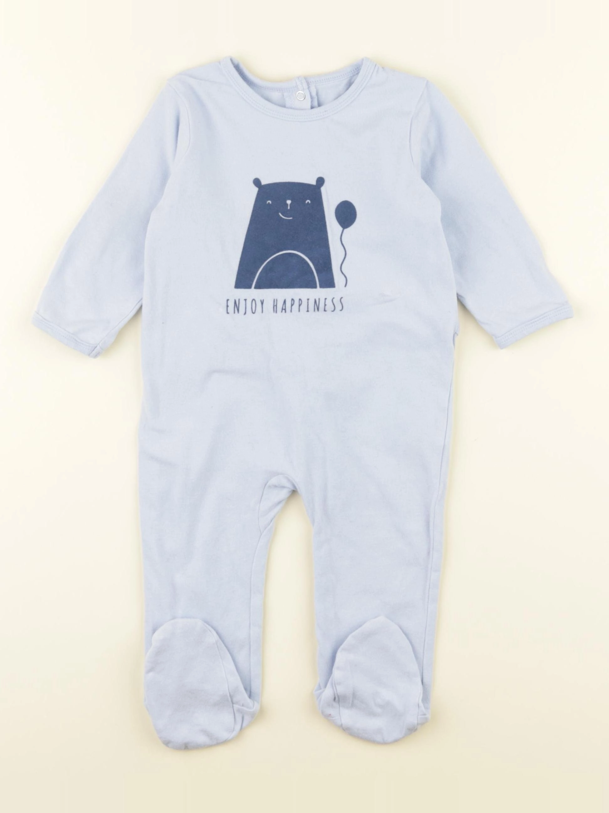 Vertbaudet - pyjama coton bleu - 9 mois
