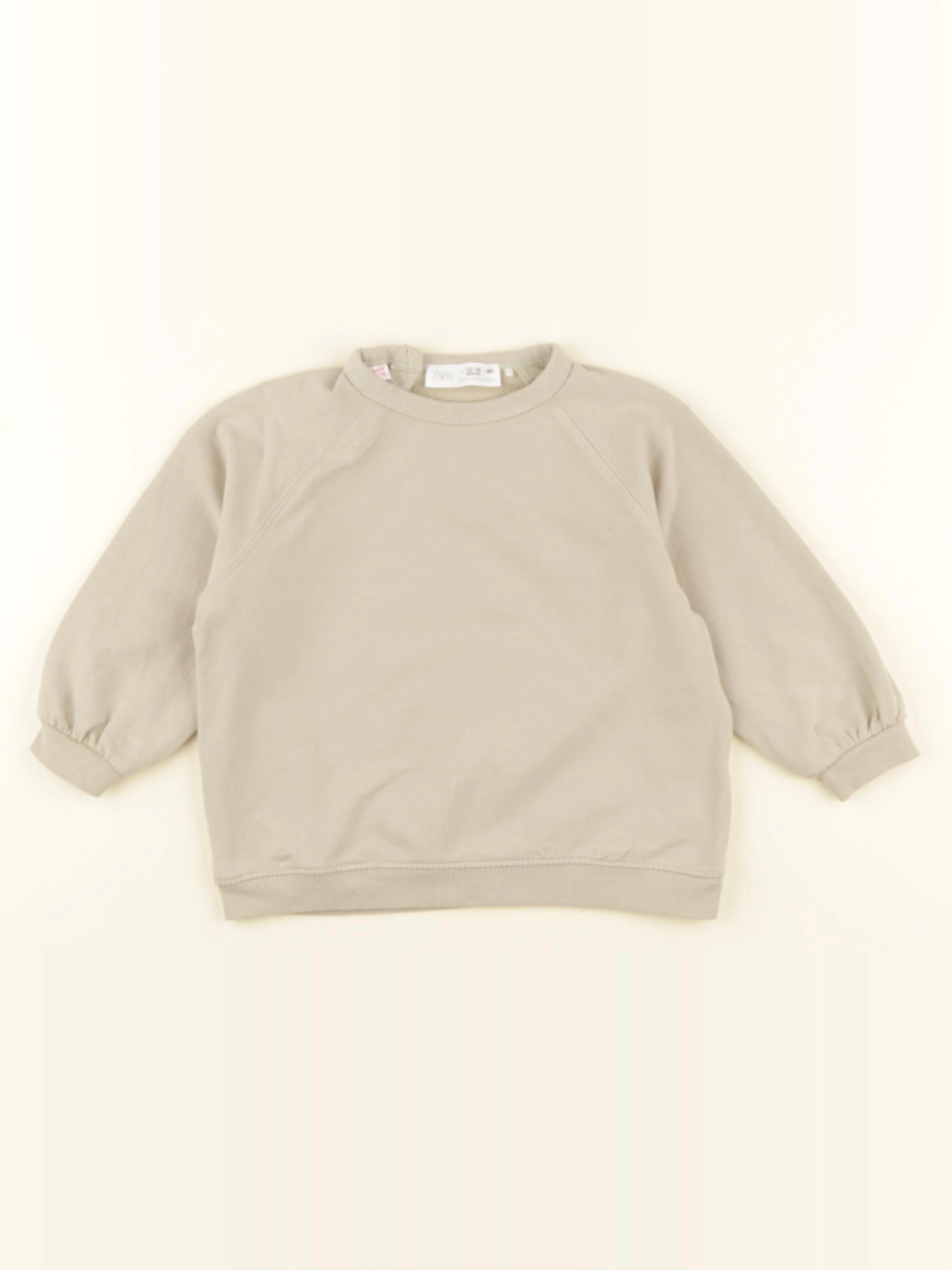 Zara - sweat beige - 12/18 mois