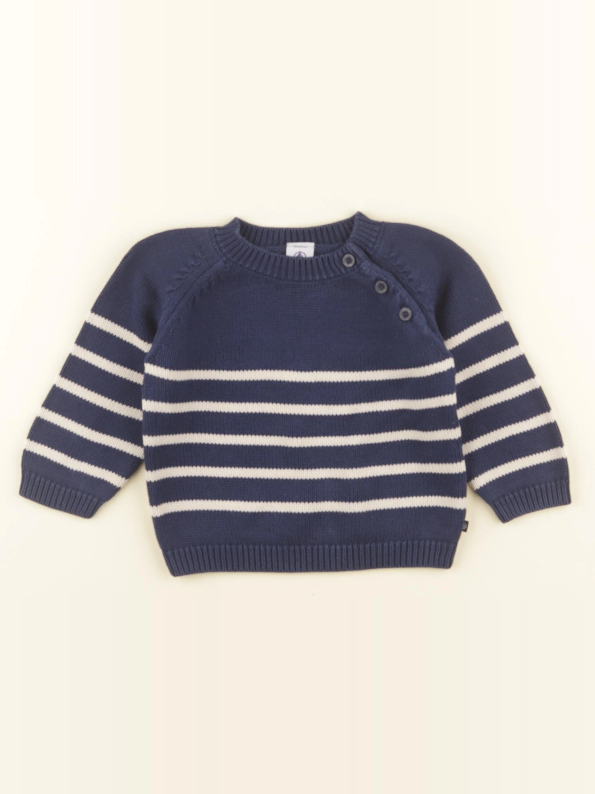 Petit Bateau - pull bleu - 18 mois