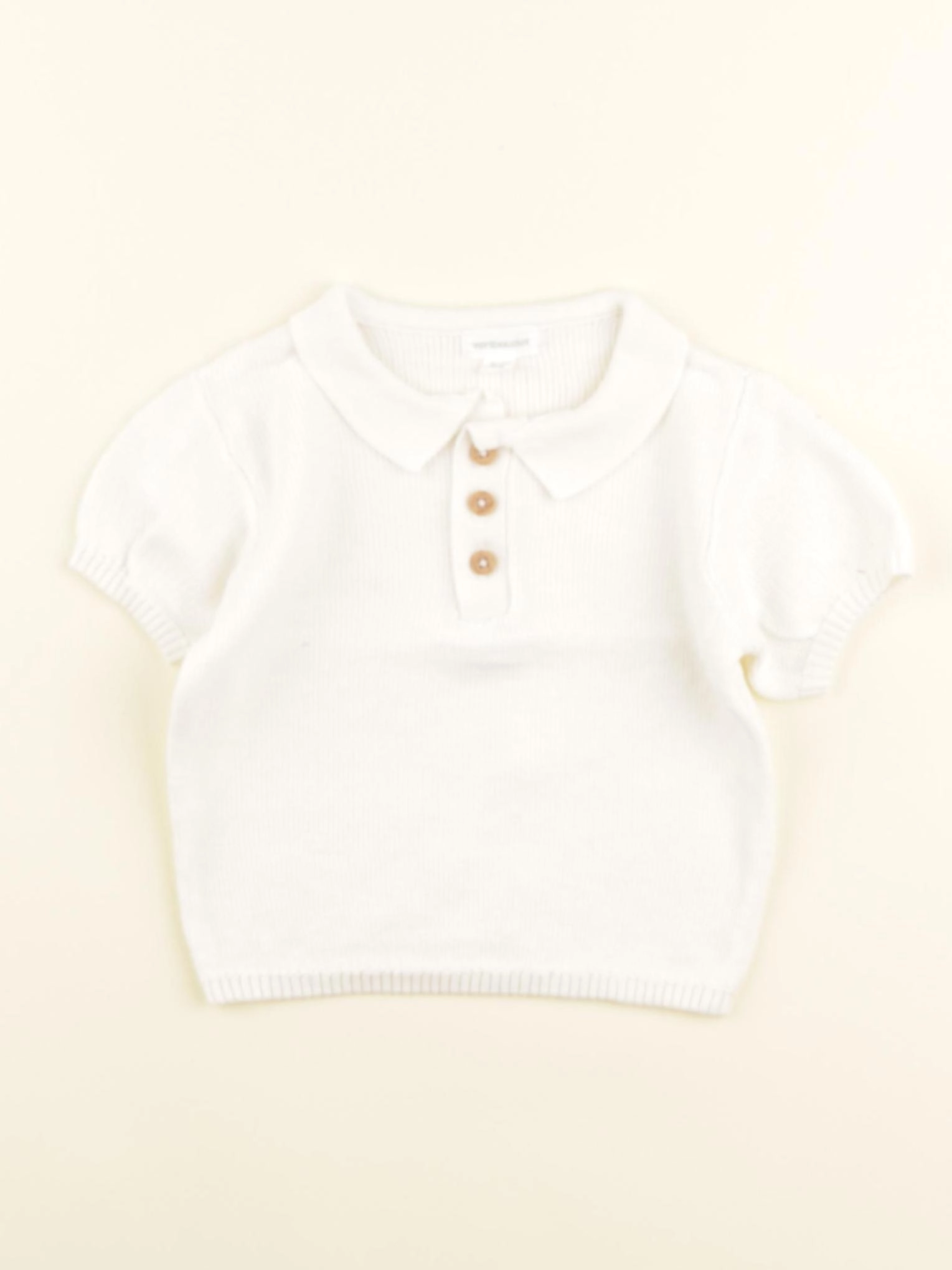 Vertbaudet - polo beige - 6 mois