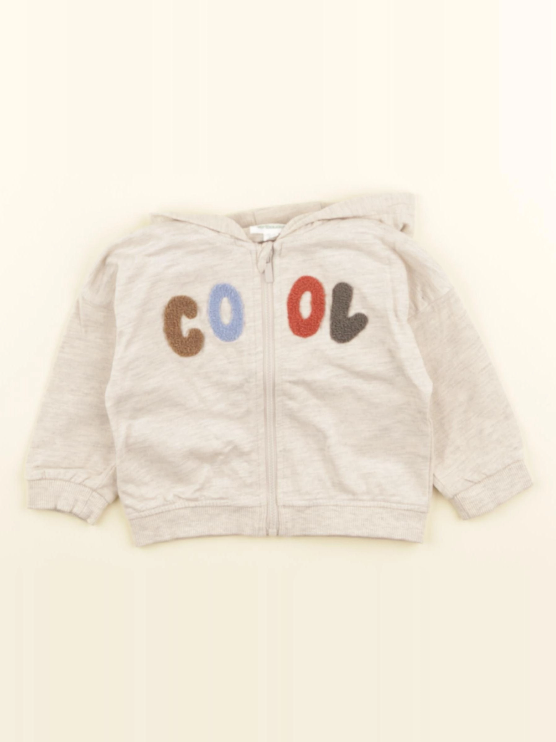 Vertbaudet - sweat beige - 6 mois