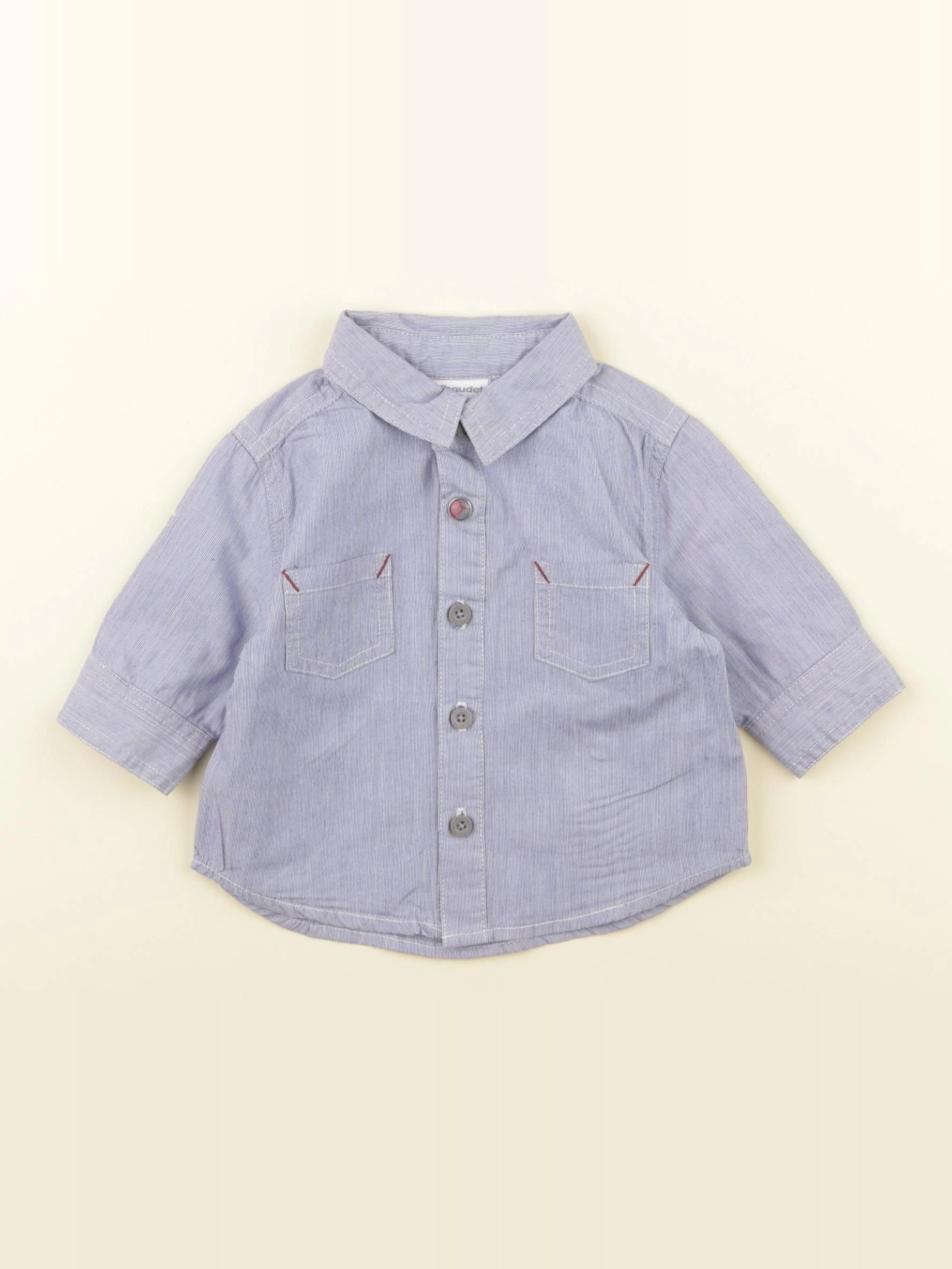 Vertbaudet - chemise imprimé au dos bleu - 3 mois