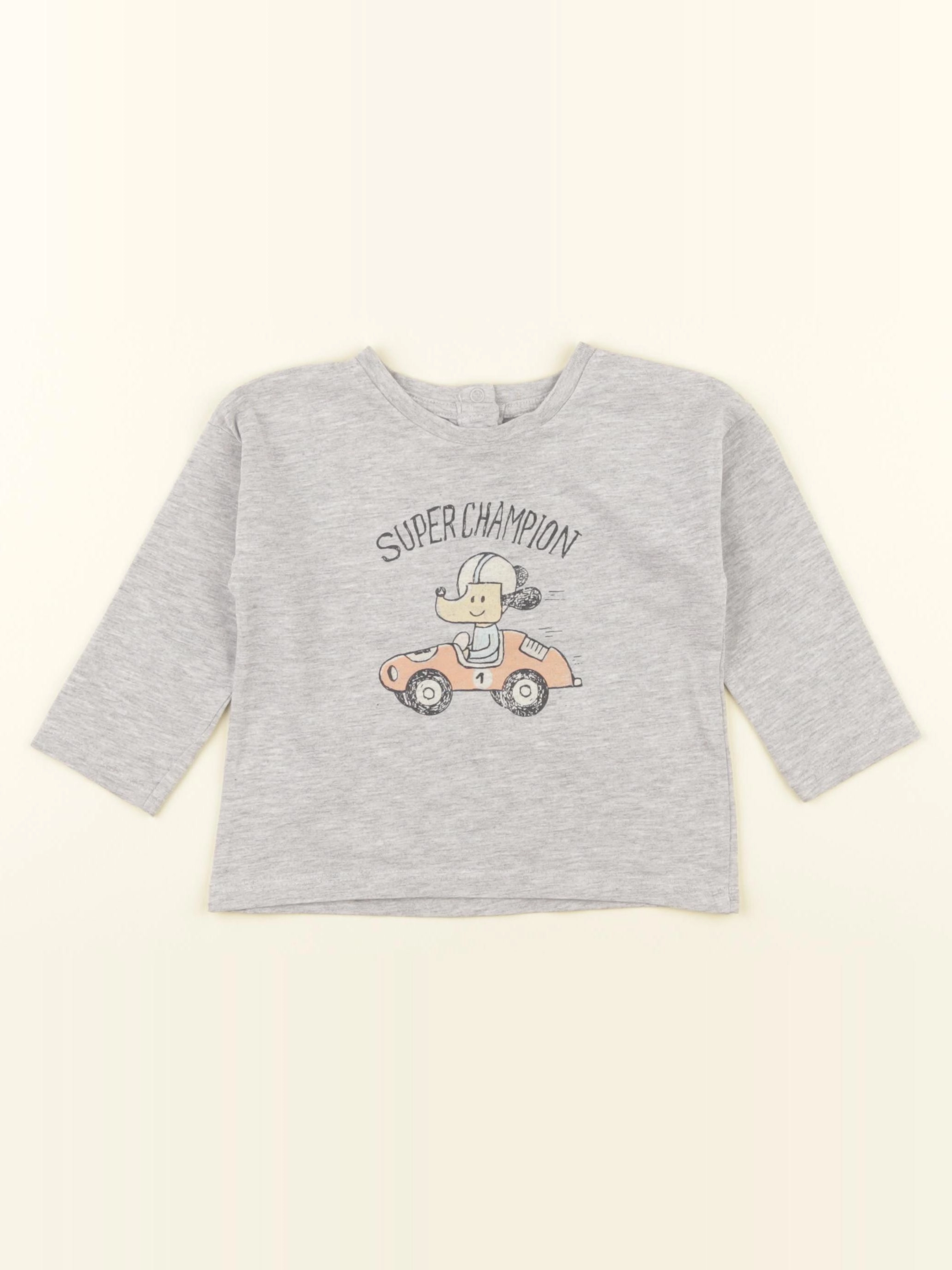 Vertbaudet - tee-shirt gris - 12 mois