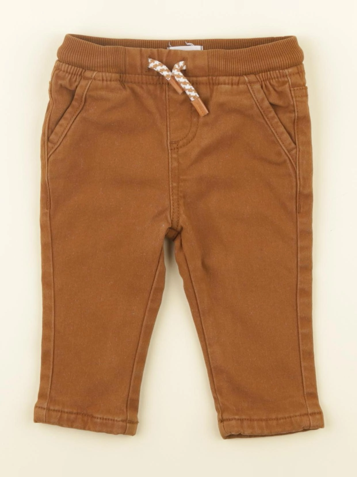 Vertbaudet - pantalon doublé marron - 6 mois