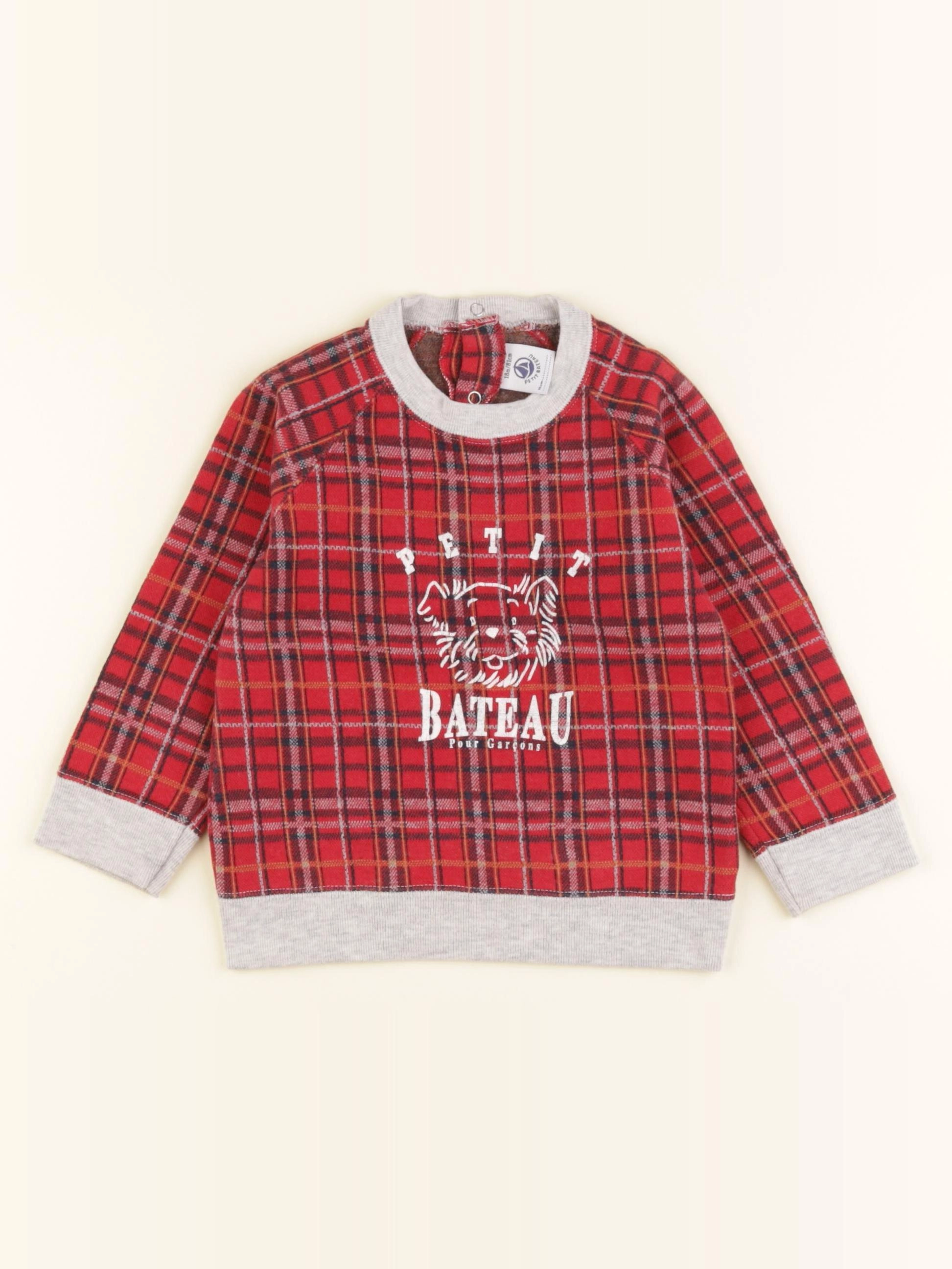 Petit Bateau - sweat rouge - 18 mois