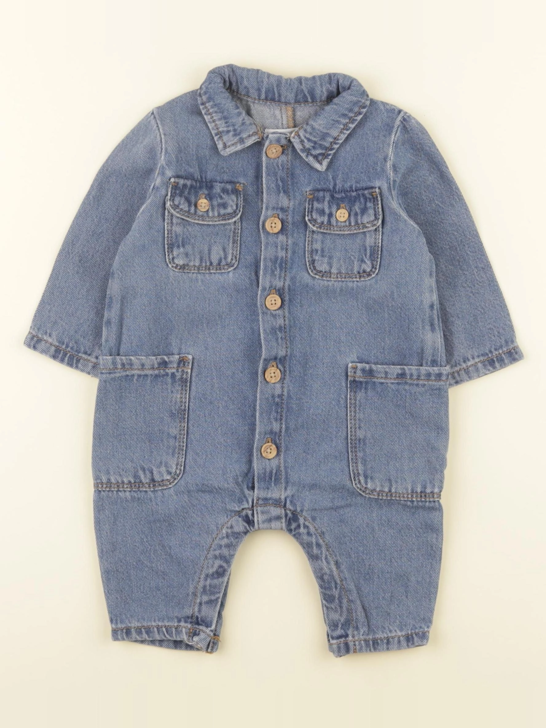 Vertbaudet - combinaison bleu - 3 mois