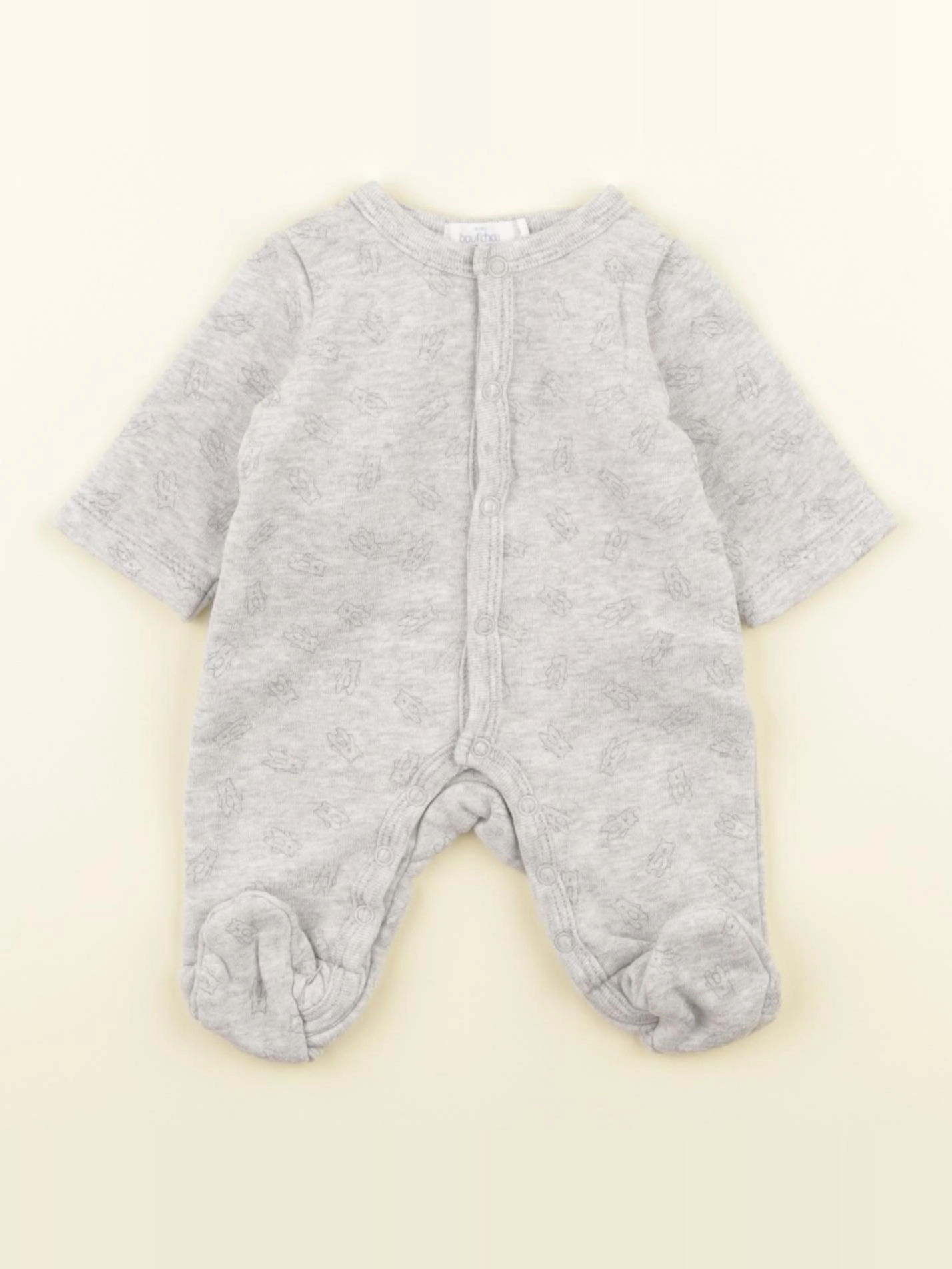 Boutchou - pyjama velours gris - Prématuré