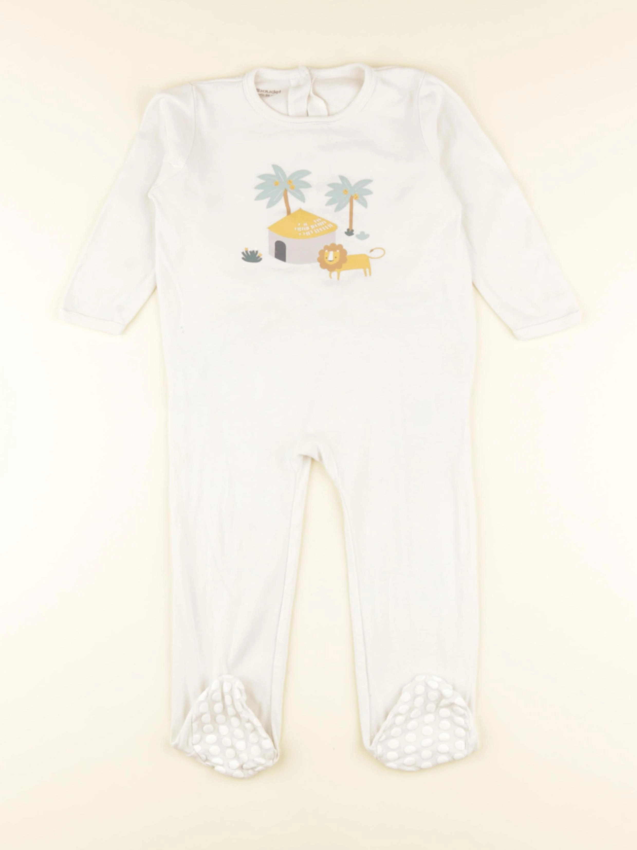 Vertbaudet - pyjama coton beige - 24 mois
