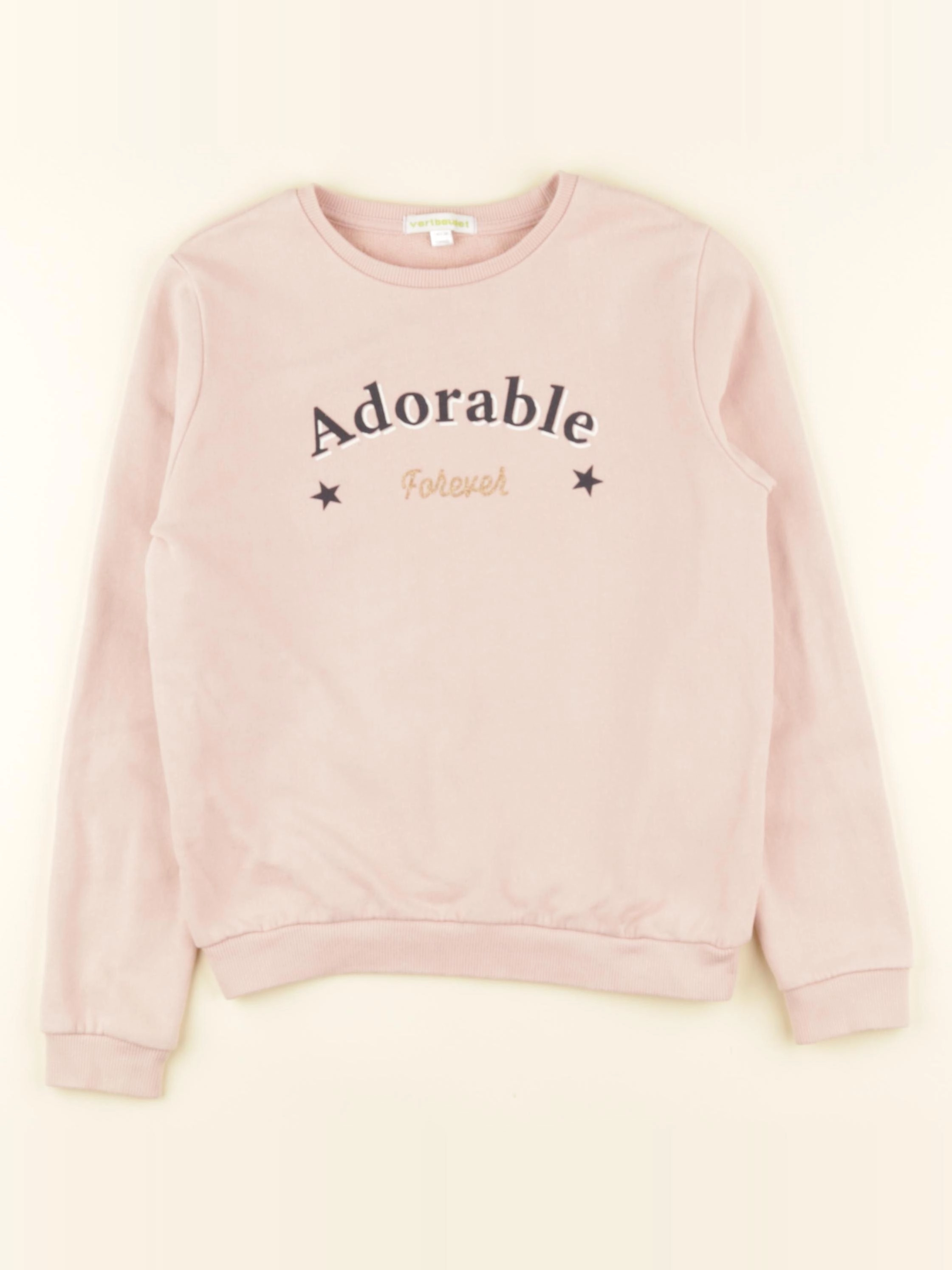 Vertbaudet - sweat rose - 10 ans