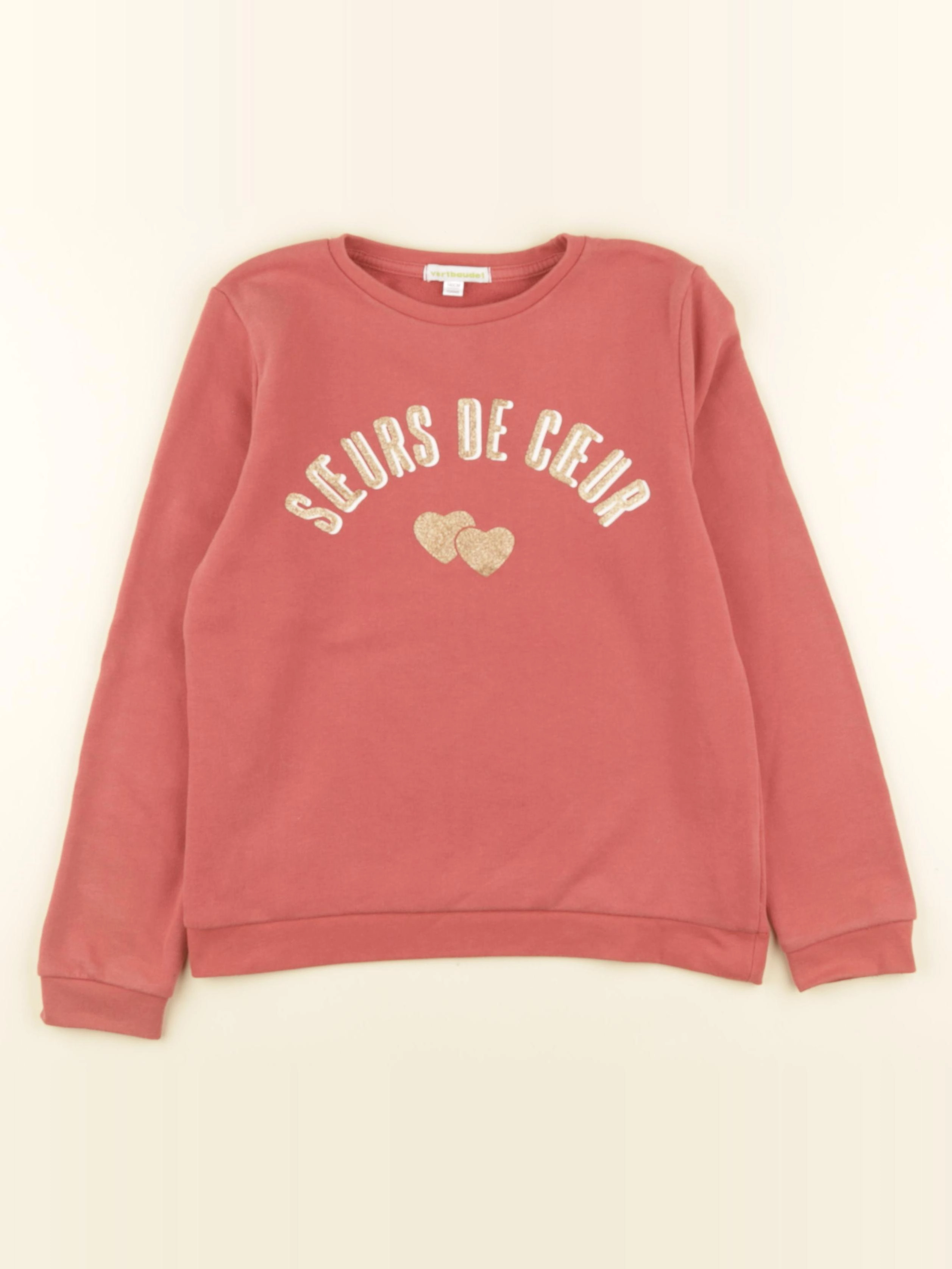 Vertbaudet - sweat orange - 10 ans