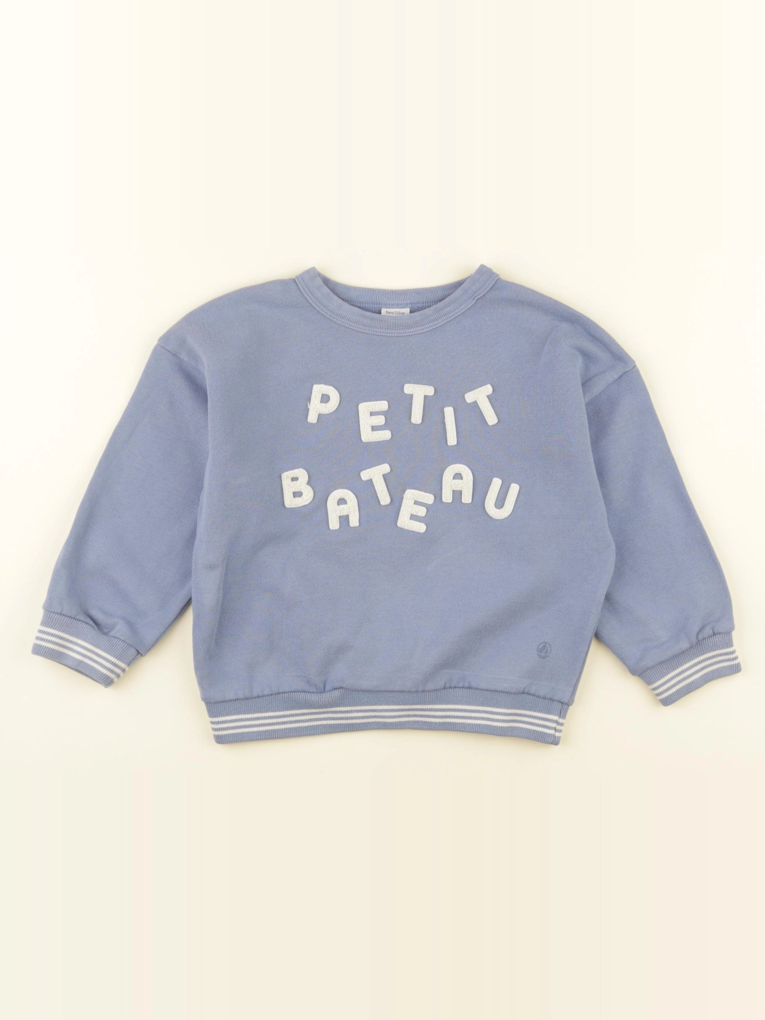 Petit Bateau - sweat bleu - 5 ans
