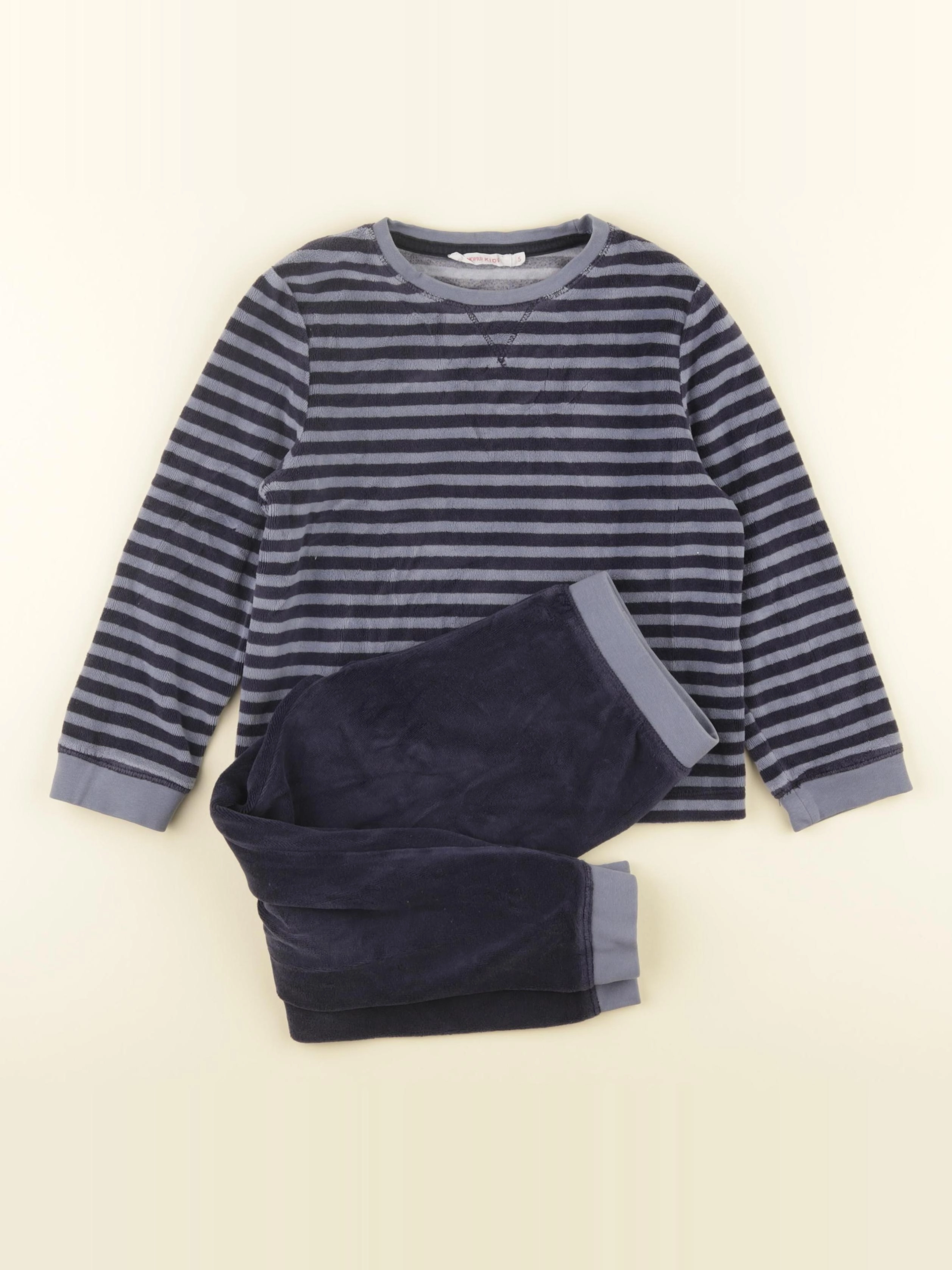 Monoprix - pyjama velours bleu - 5 ans