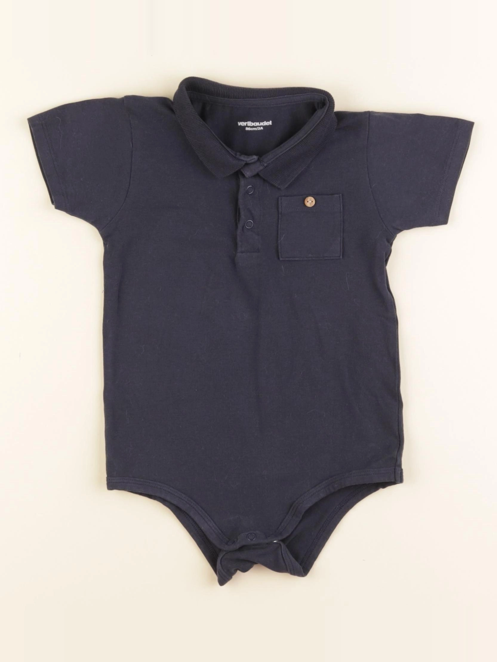 Vertbaudet - body tee-shirt bleu - 2 ans