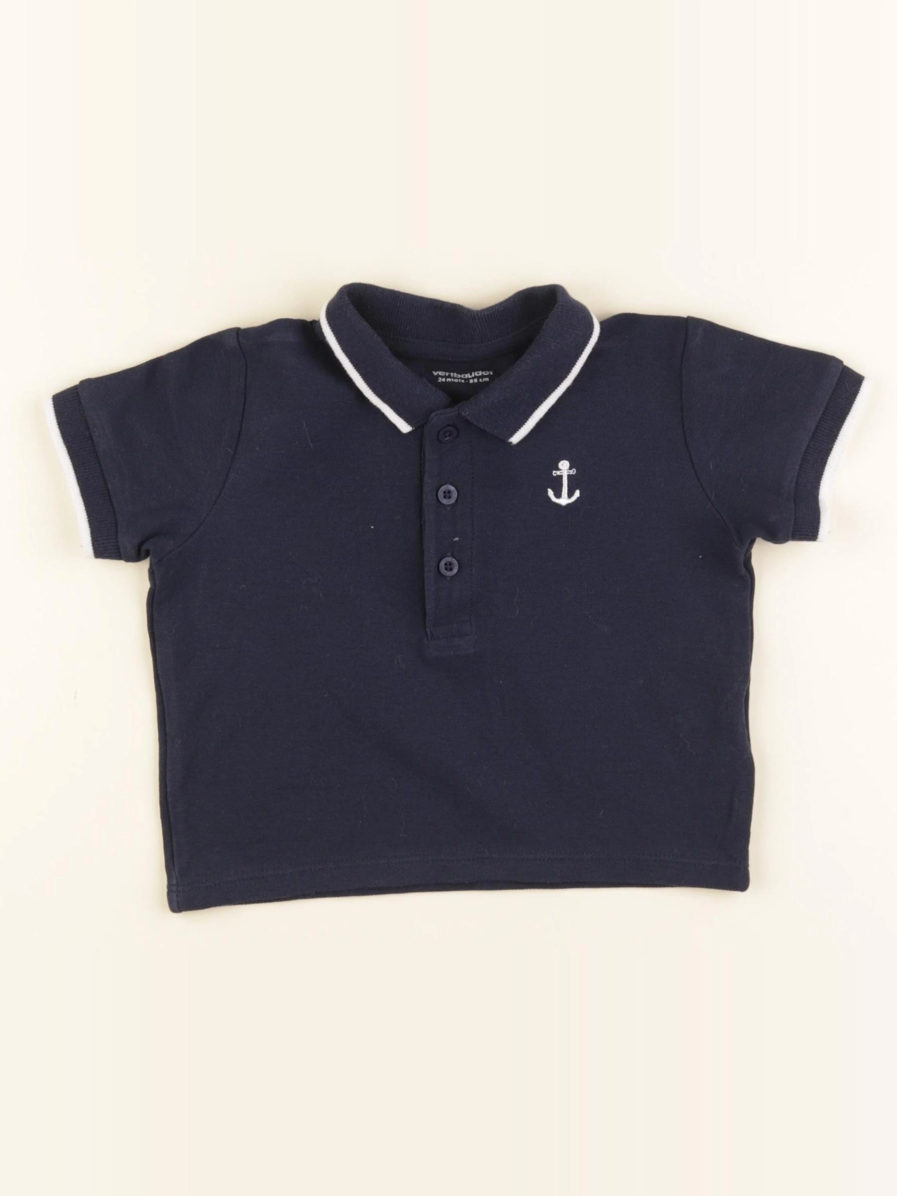 Vertbaudet - polo bleu - 24 mois