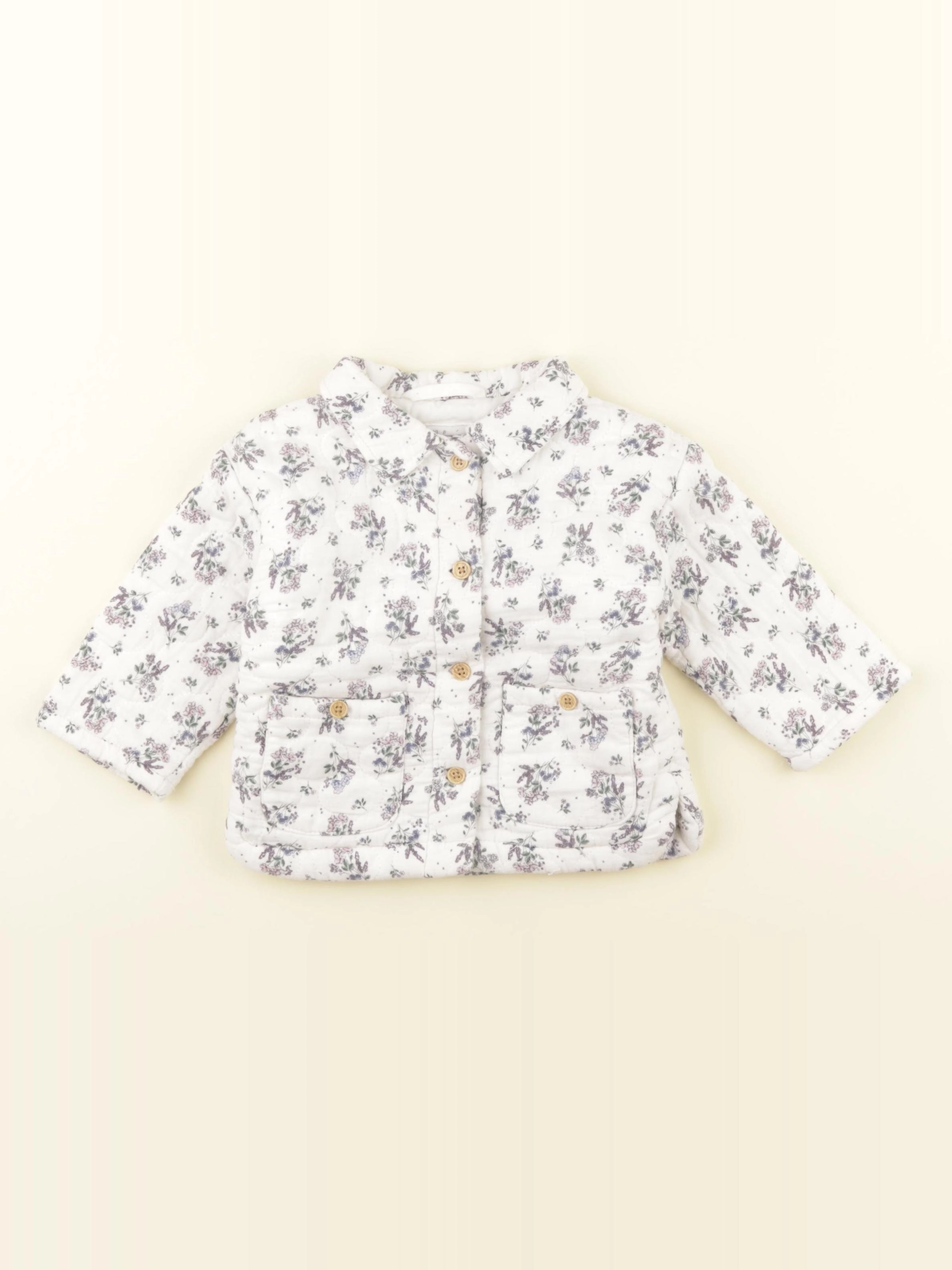 Vertbaudet - veste blanc, violet - 12 mois