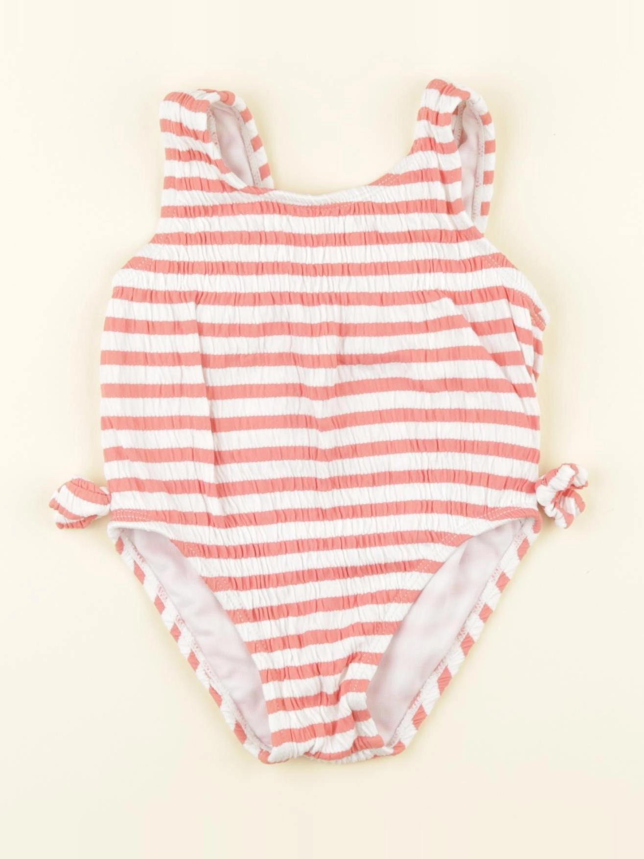 Vertbaudet - maillot de bain blanc, rose - 18 mois