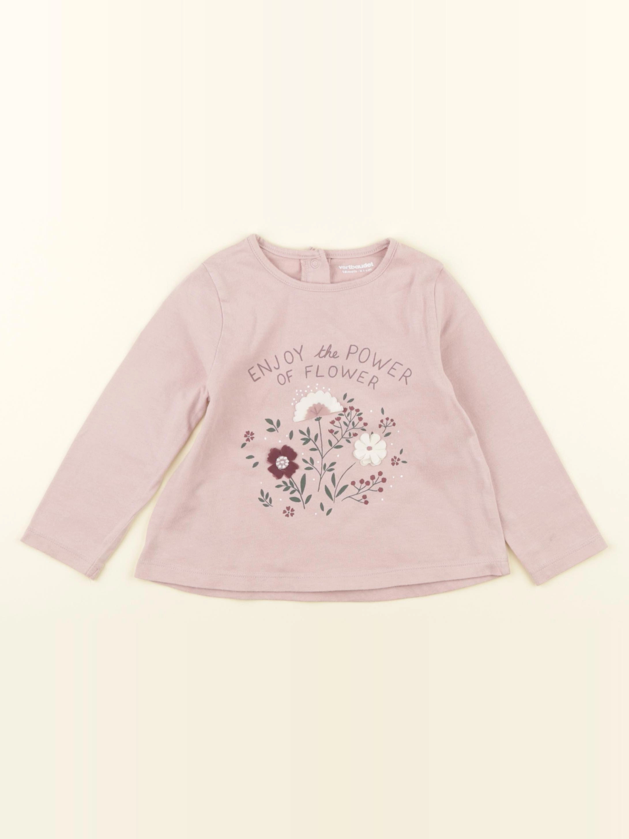Vertbaudet - tee-shirt rose - 18 mois