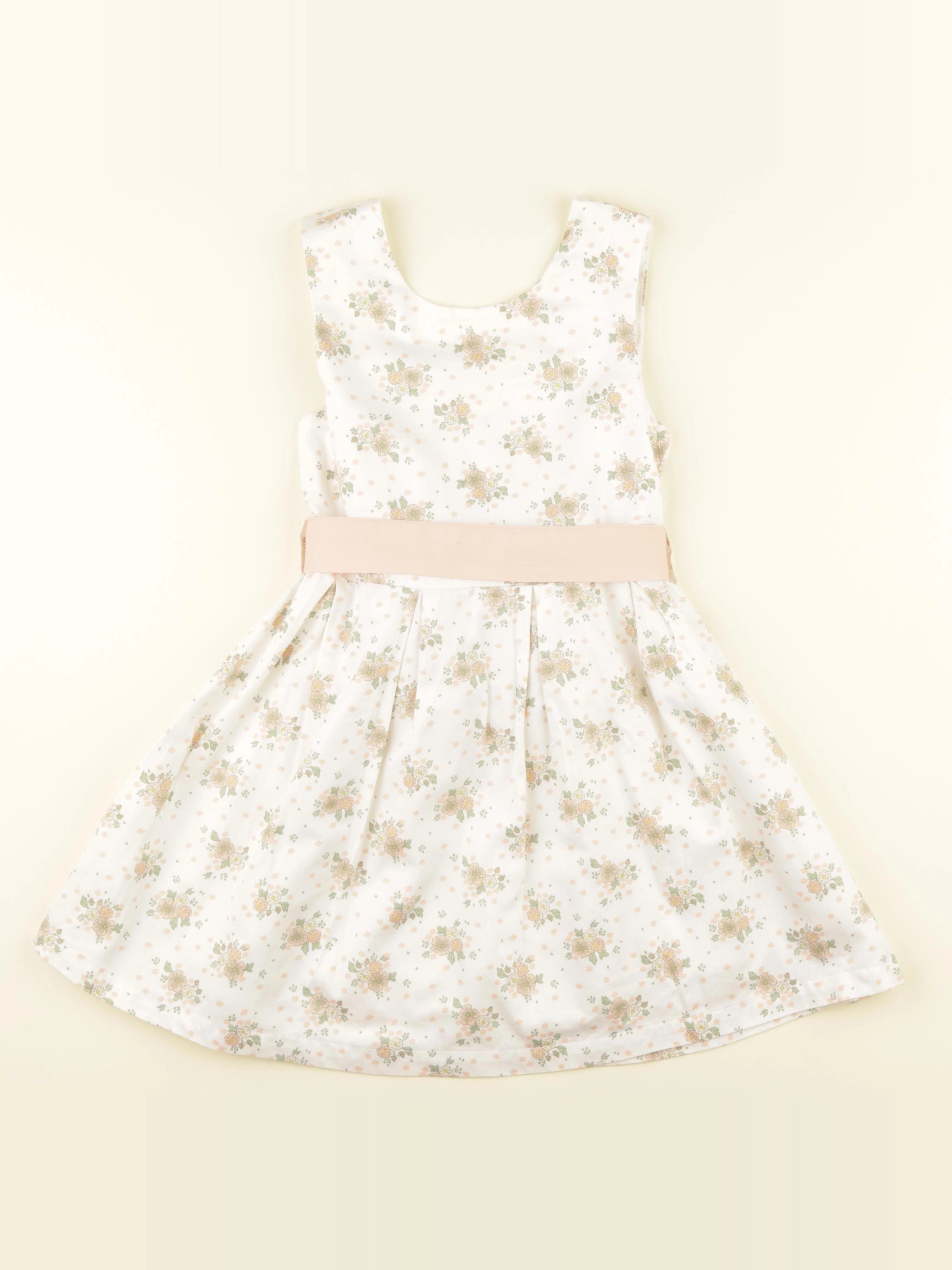 Vertbaudet - robe blanc, rose - 7 ans