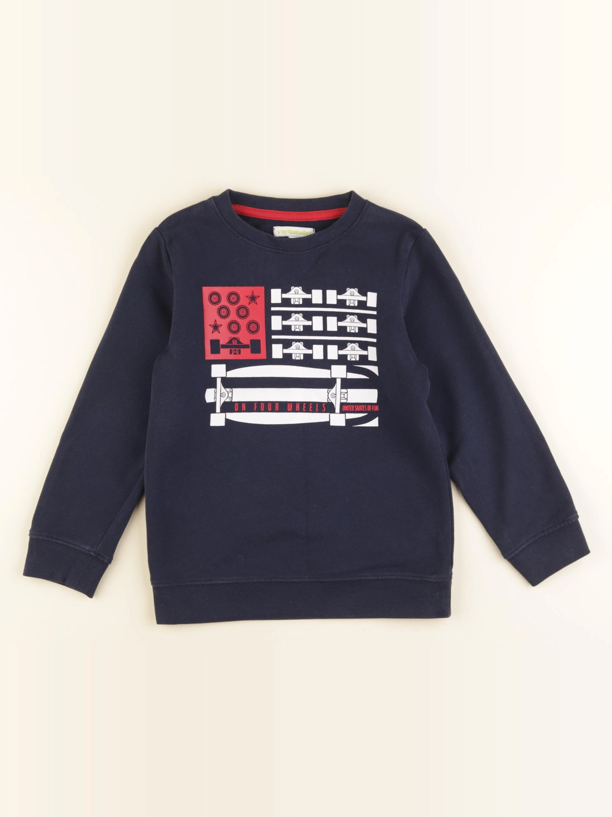 Vertbaudet - sweat bleu - 6 ans