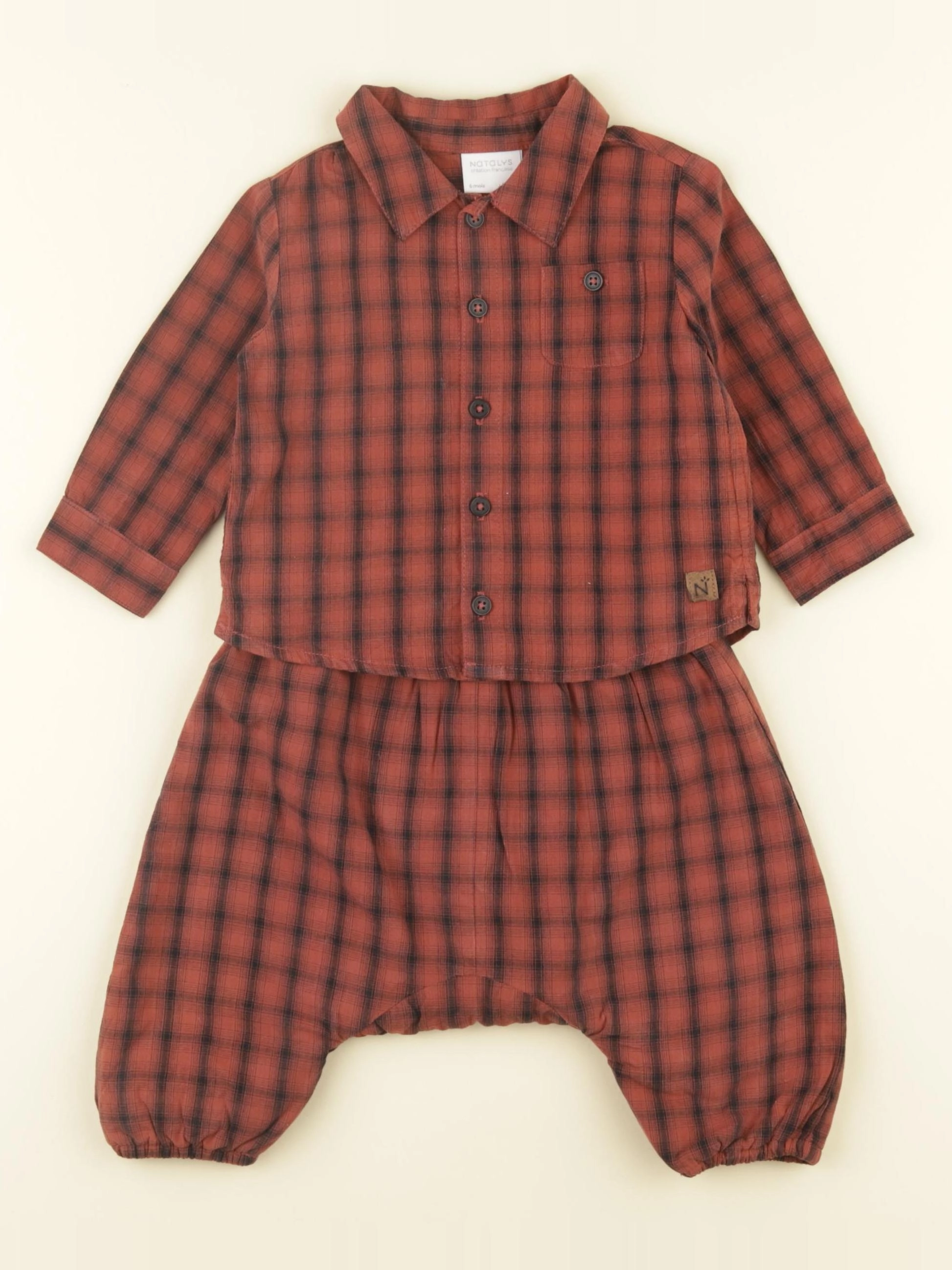 Natalys - ensemble marron, noir - 6 mois