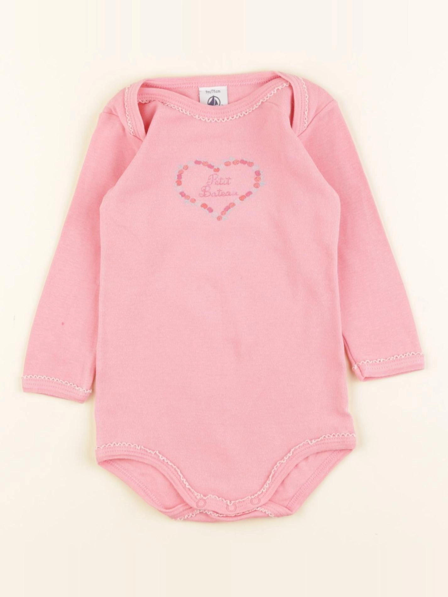 Petit Bateau - body rose - 9 mois