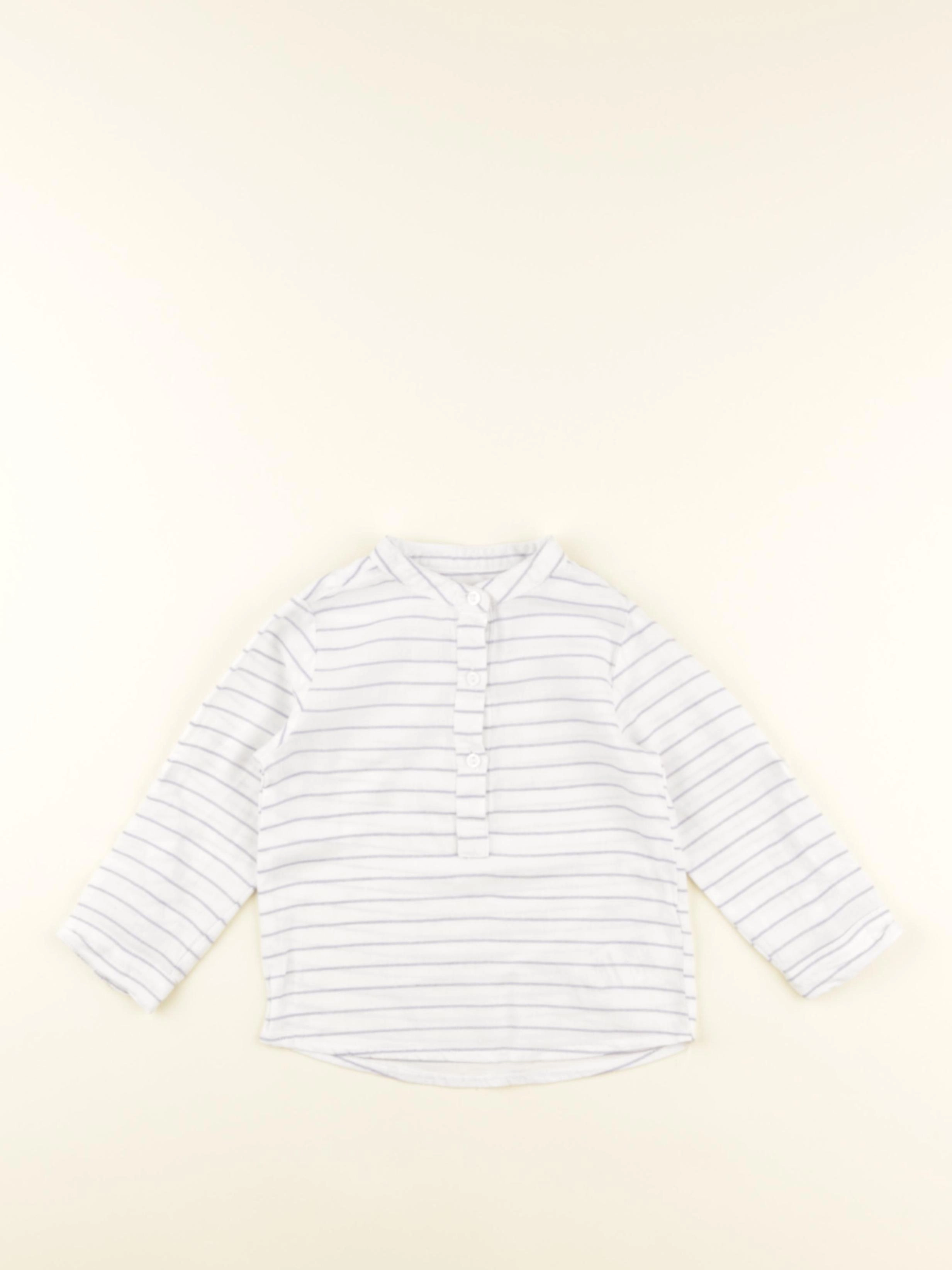 Vertbaudet - chemise blanc, bleu - 18 mois